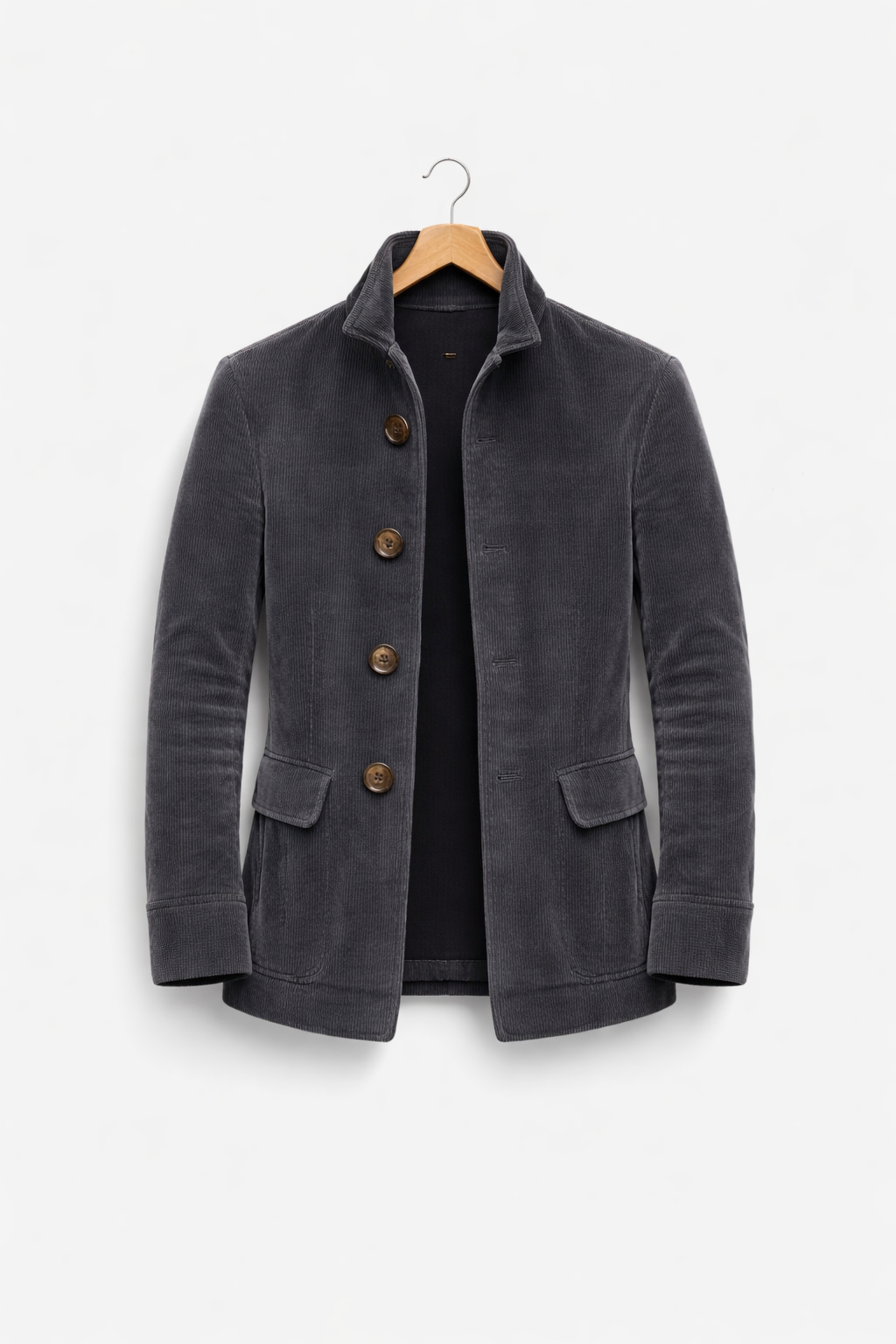 Corduroy jack met hoge kraag