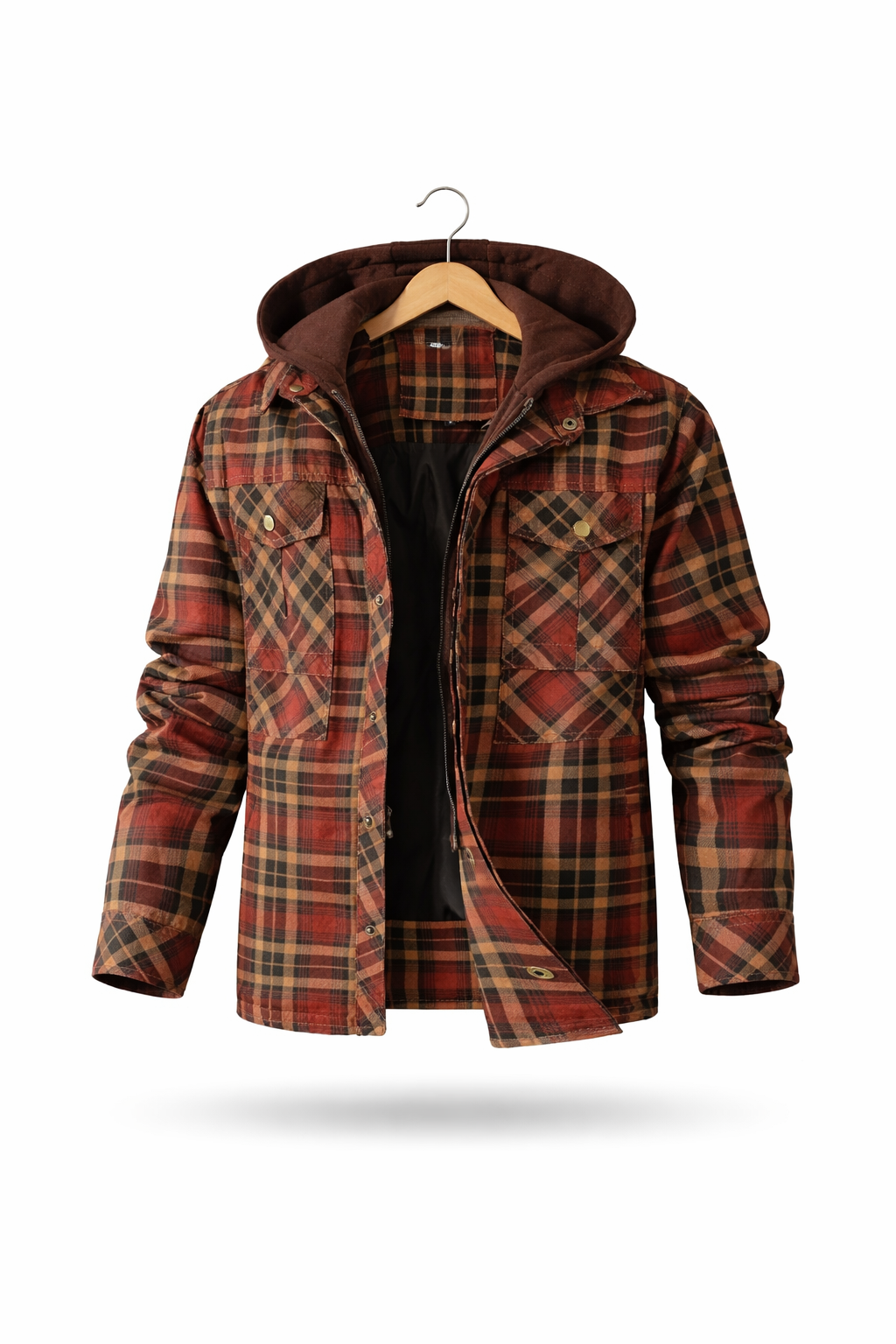 Hooded Plaid Field Jacket