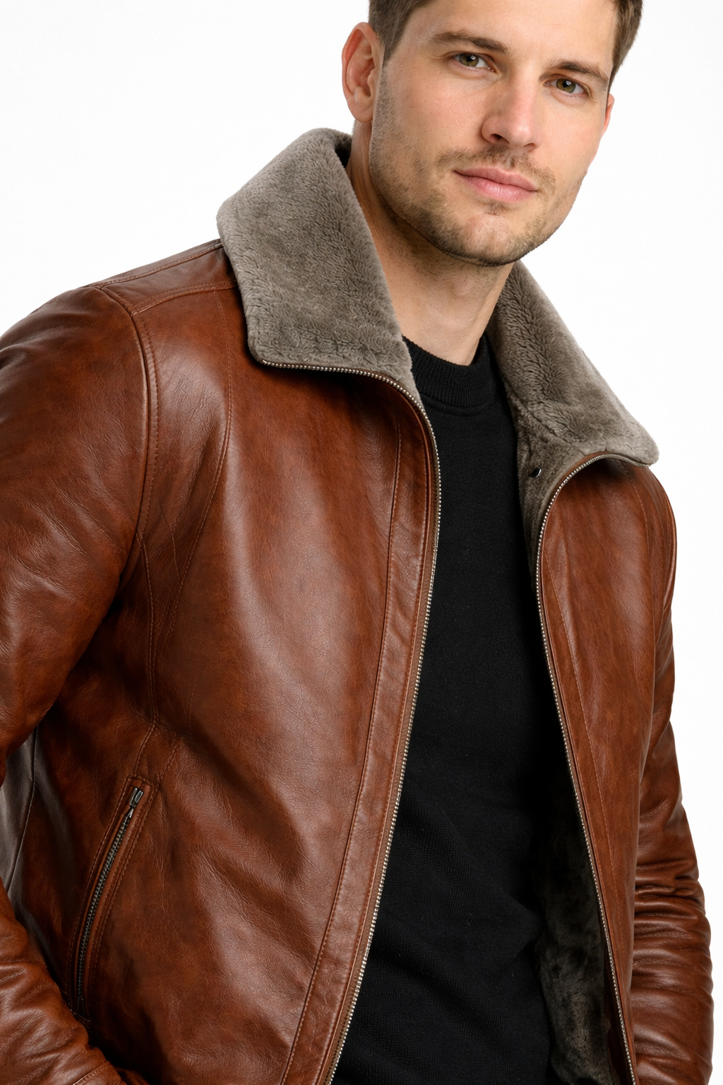 Men’s Faux Jacket With Fleece Interior