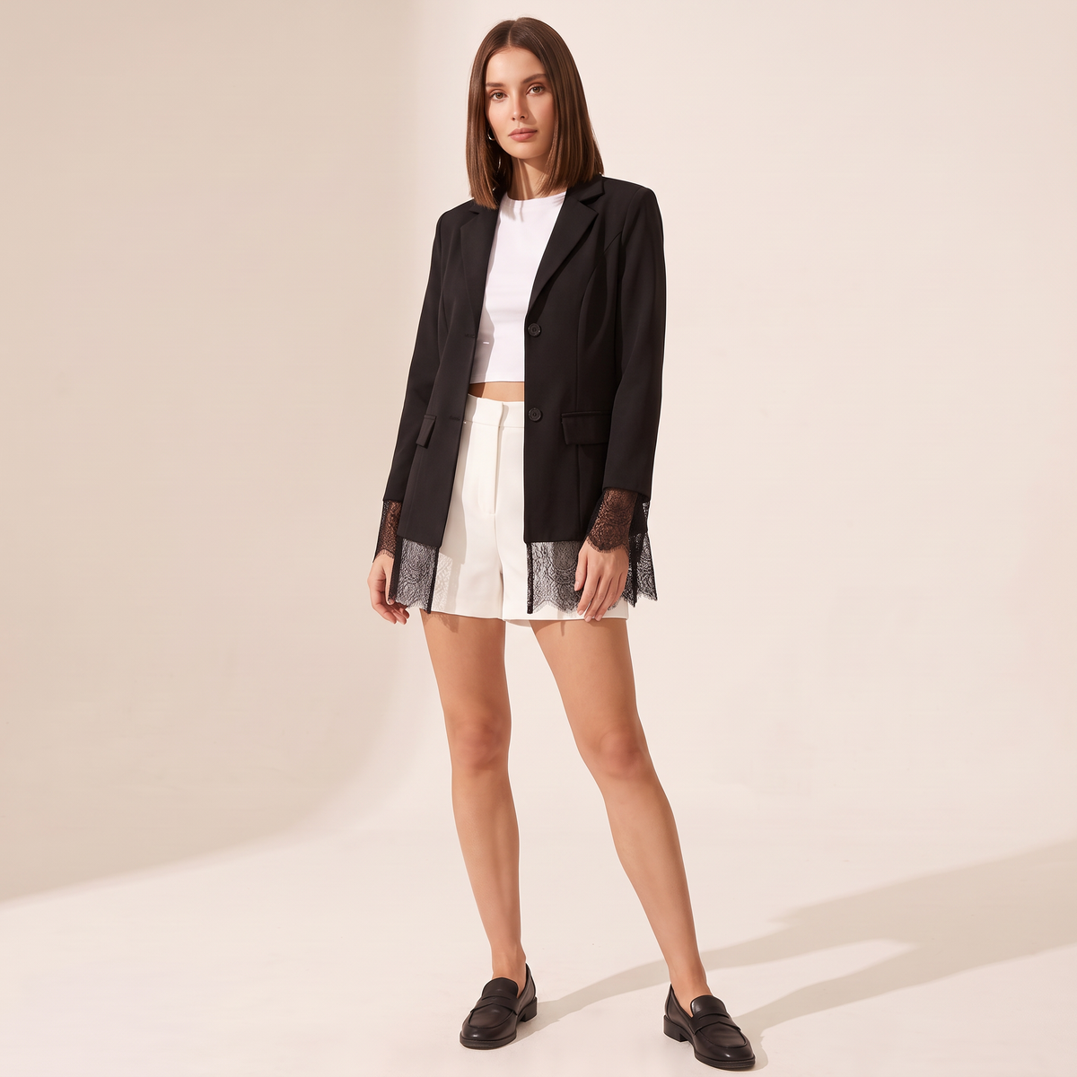 Darela blazer met kanten zoom