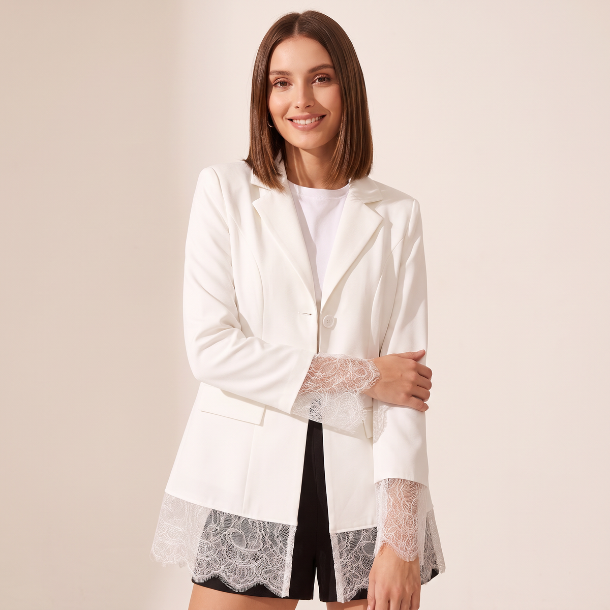 Darela blazer met kanten zoom