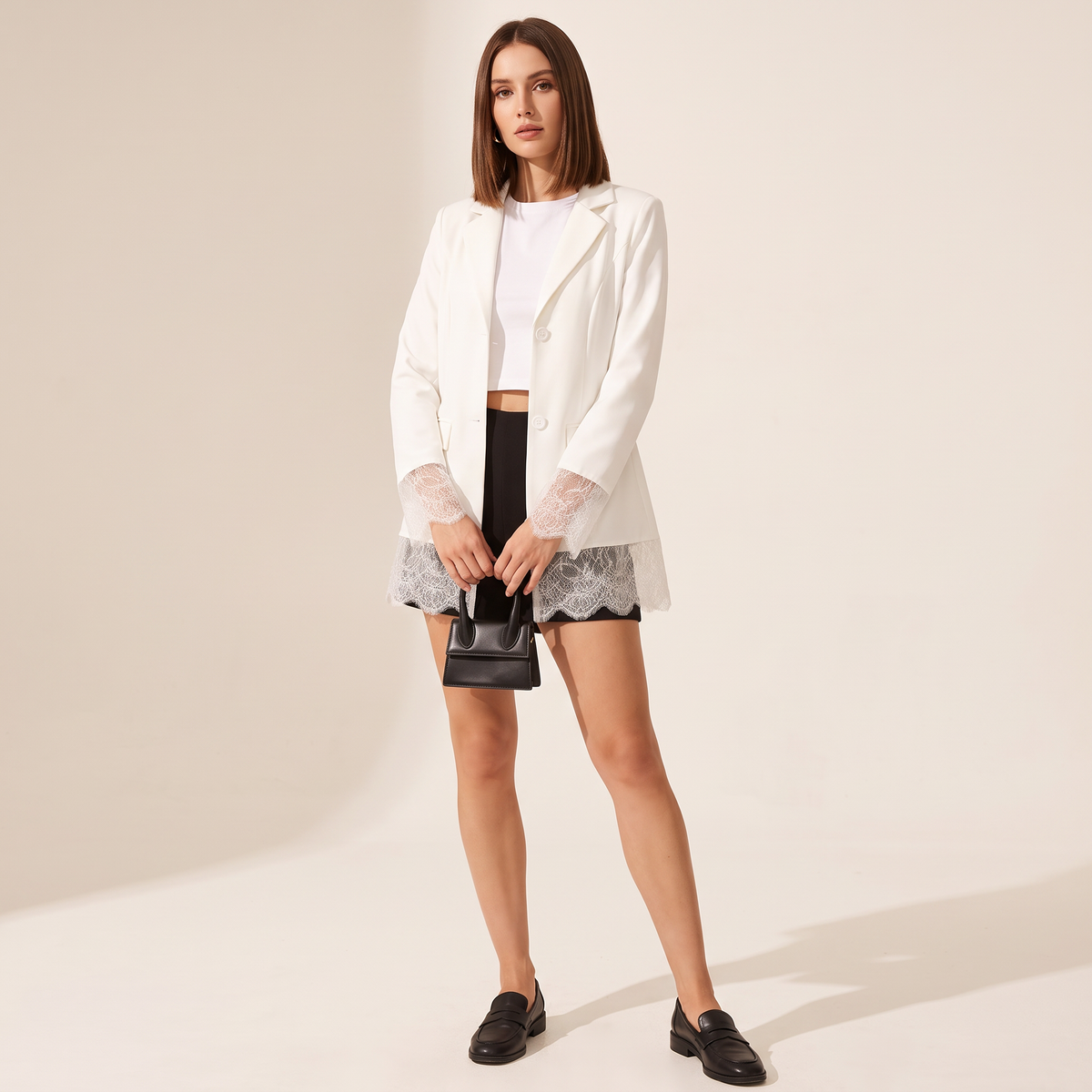 Darela blazer met kanten zoom