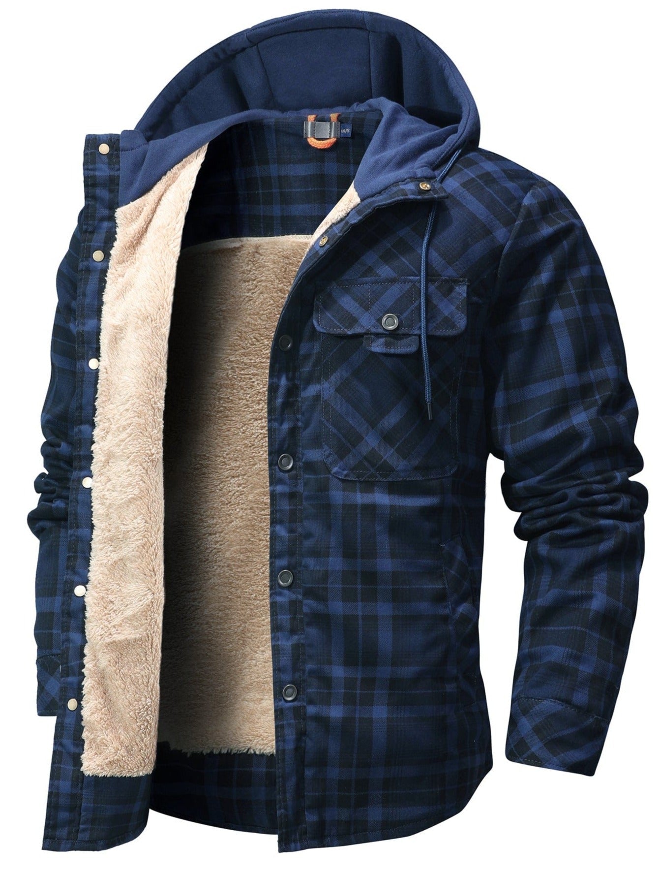 Ridge Lined Hooded Plaid Jacket