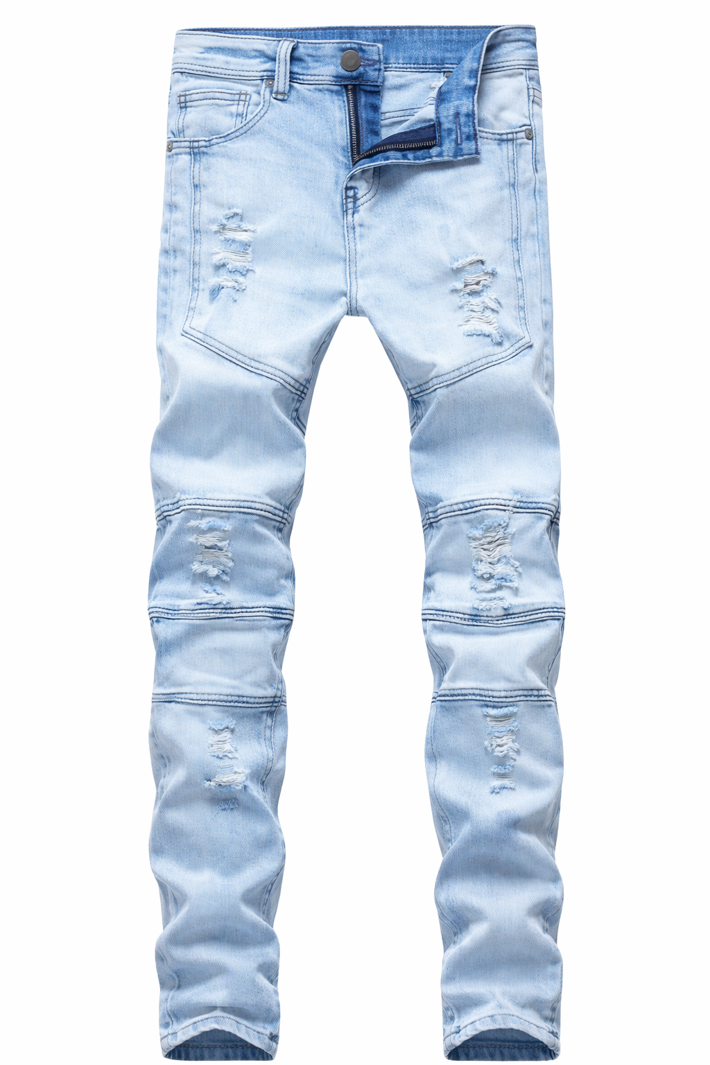 Rugged Street Biker Slim Jeans