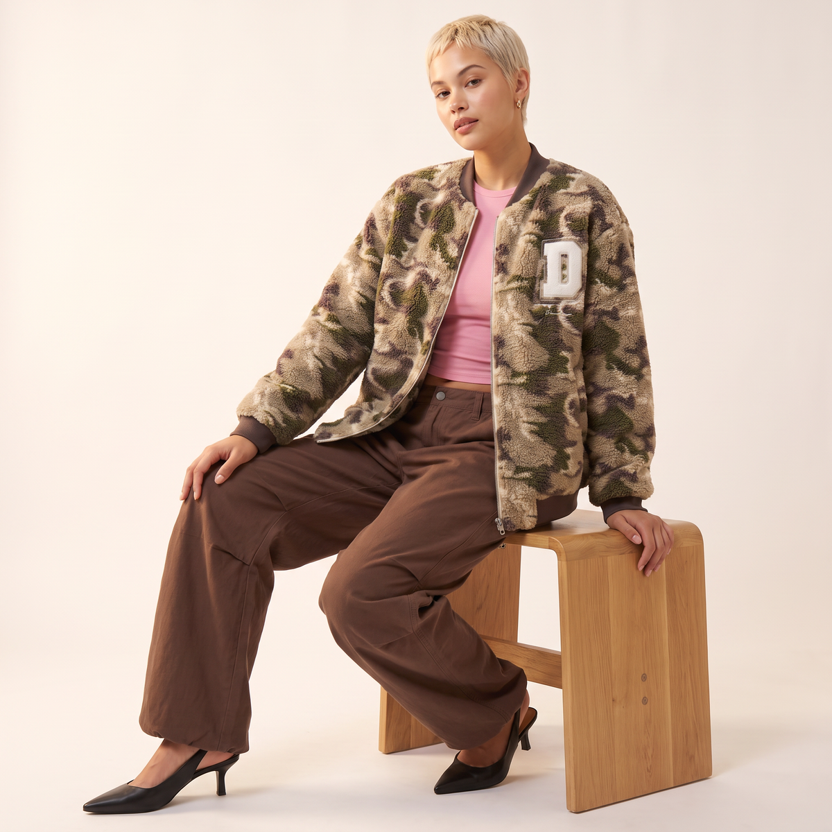 Dovira camouflagejack met rits