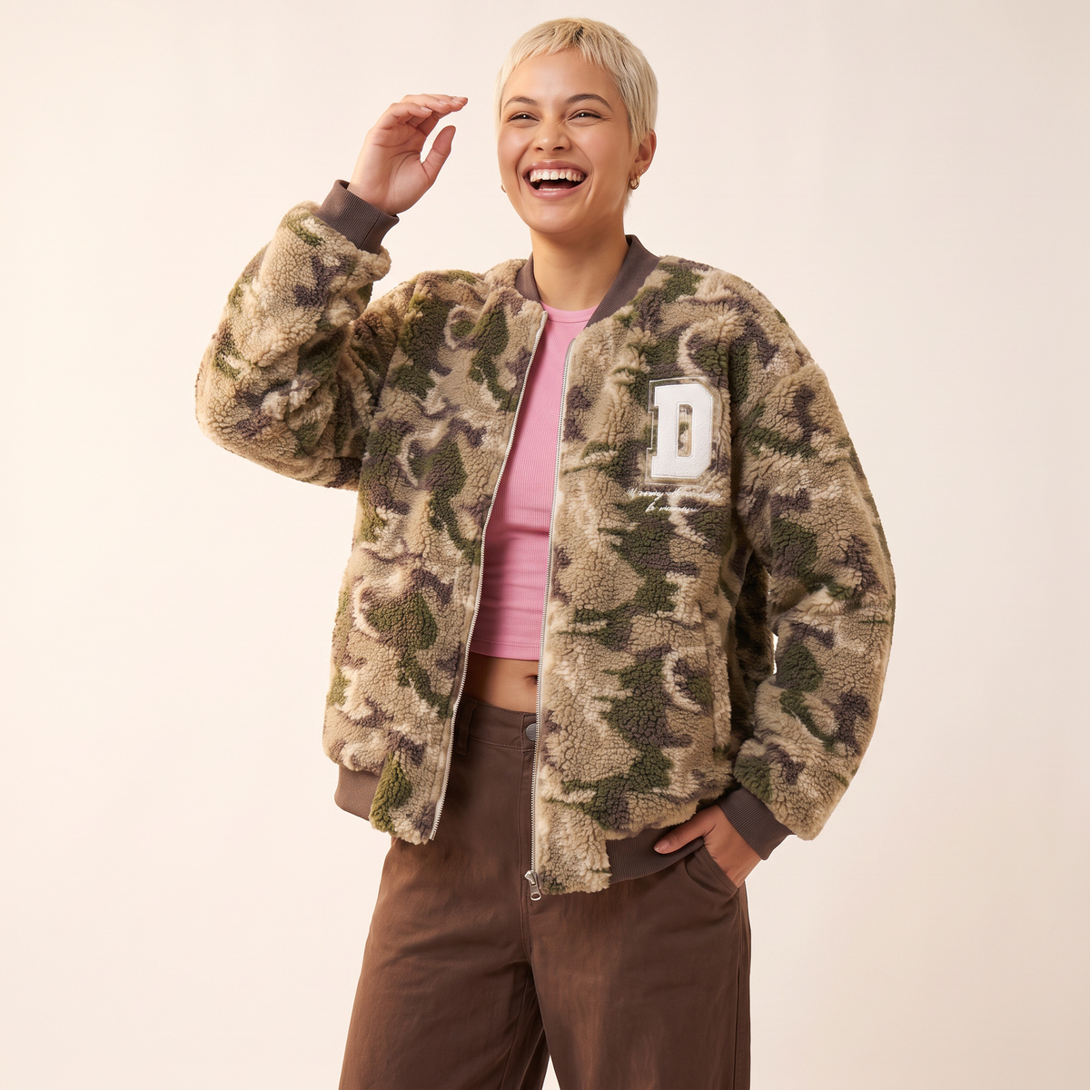Dovira camouflagejack met rits