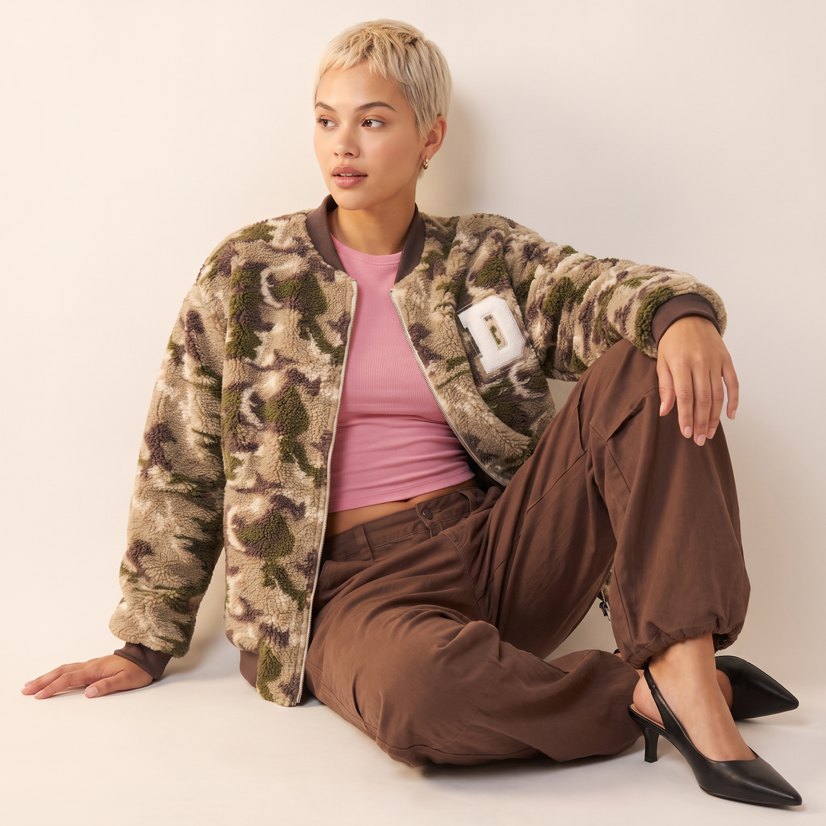 Dovira camouflagejack met rits