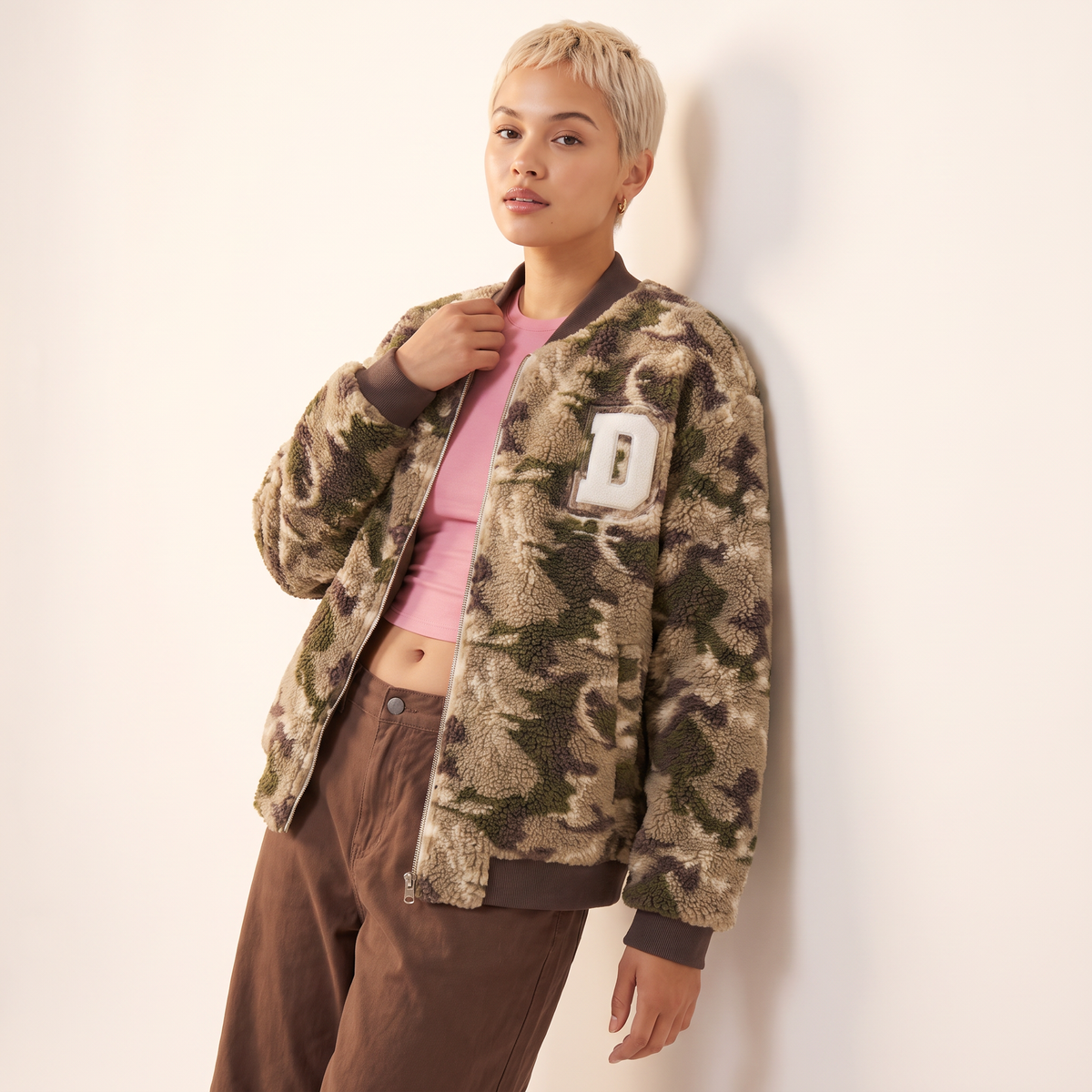 Dovira camouflagejack met rits