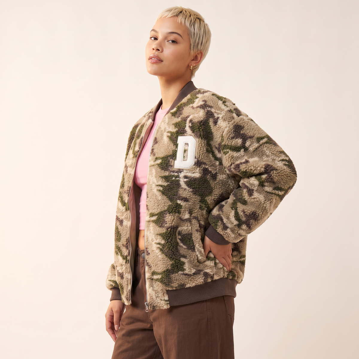Dovira camouflagejack met rits