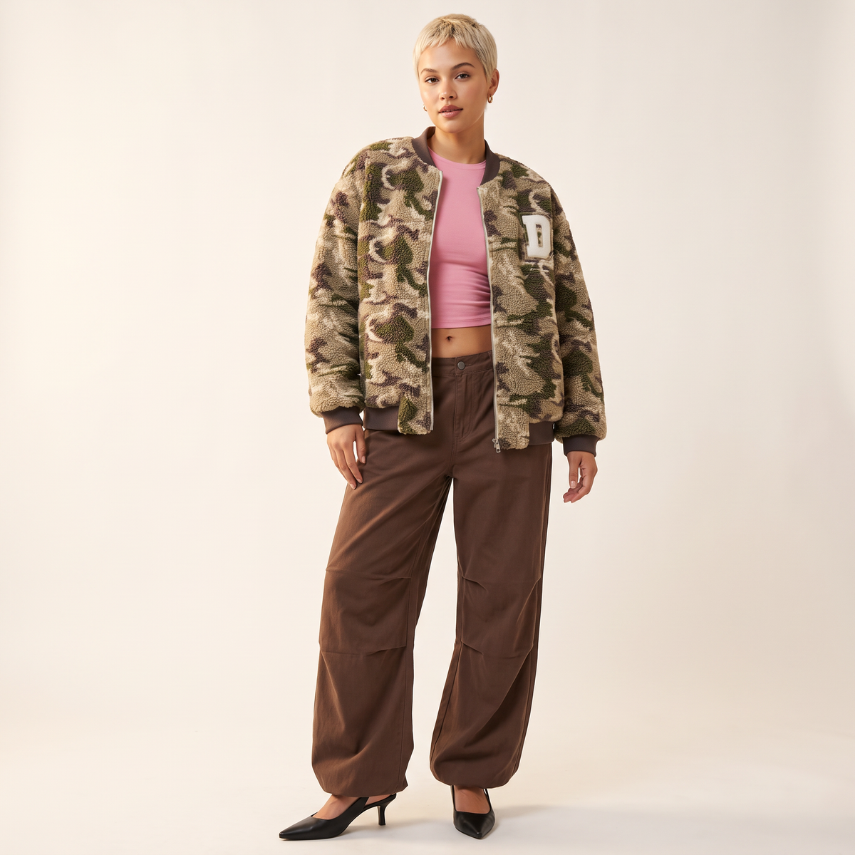 Dovira camouflagejack met rits