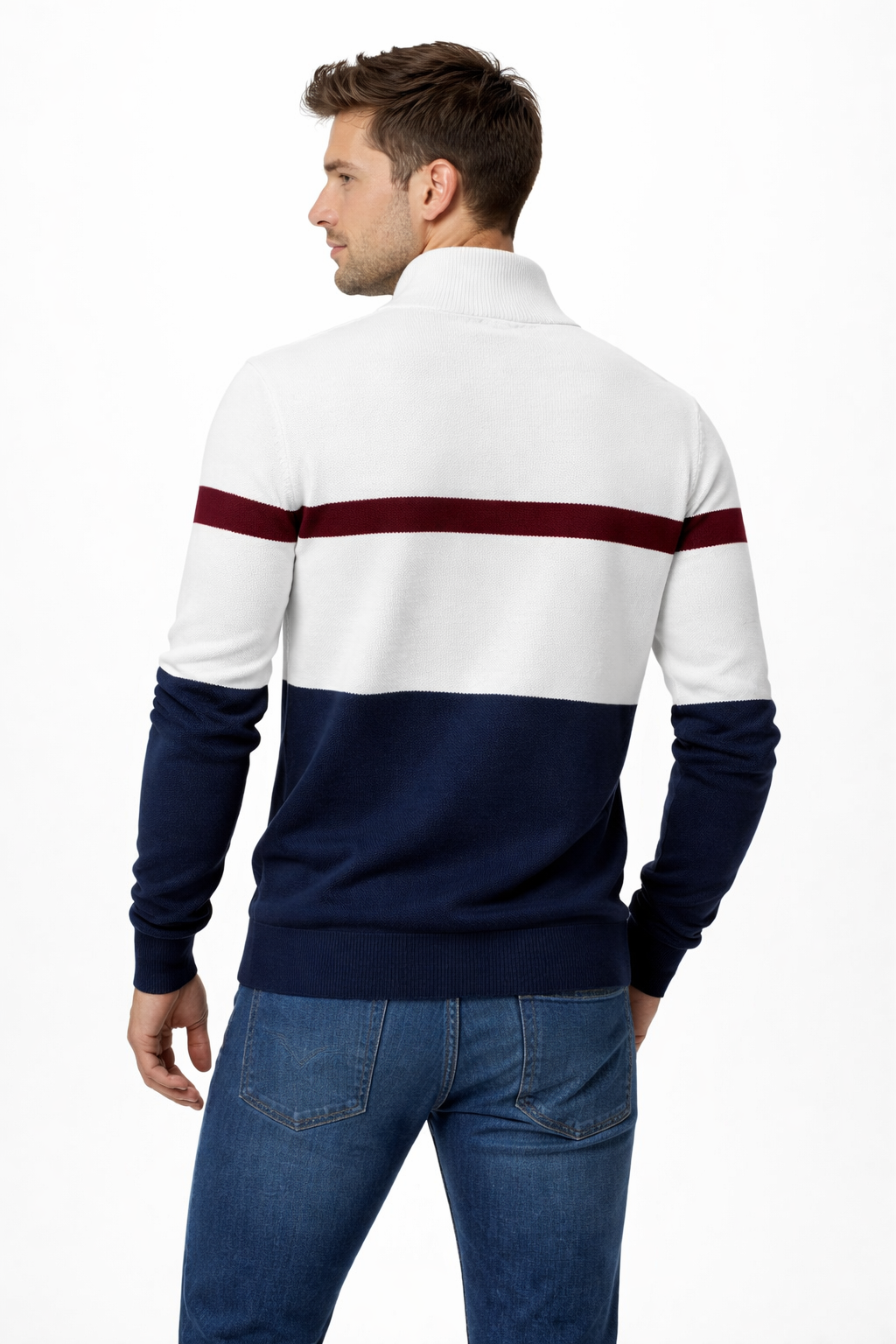 Men’s Colorblock Quarter Zip Knit Shirt