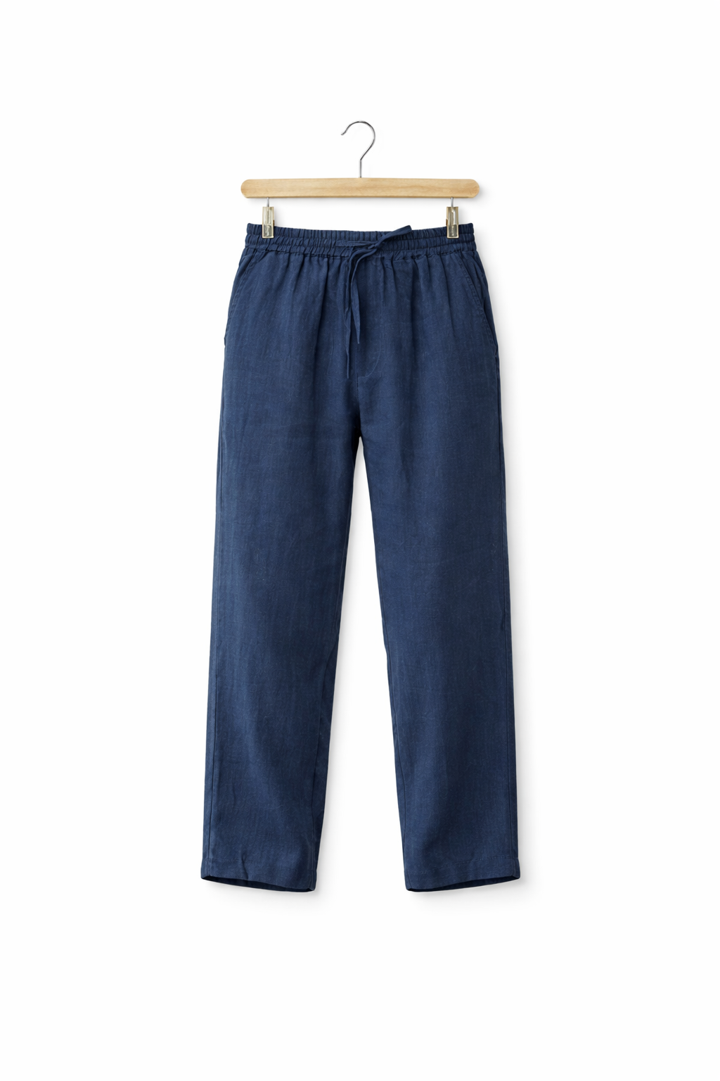 Men’s Linen Home Lounge Pants with Elastic Waist and Straight Leg