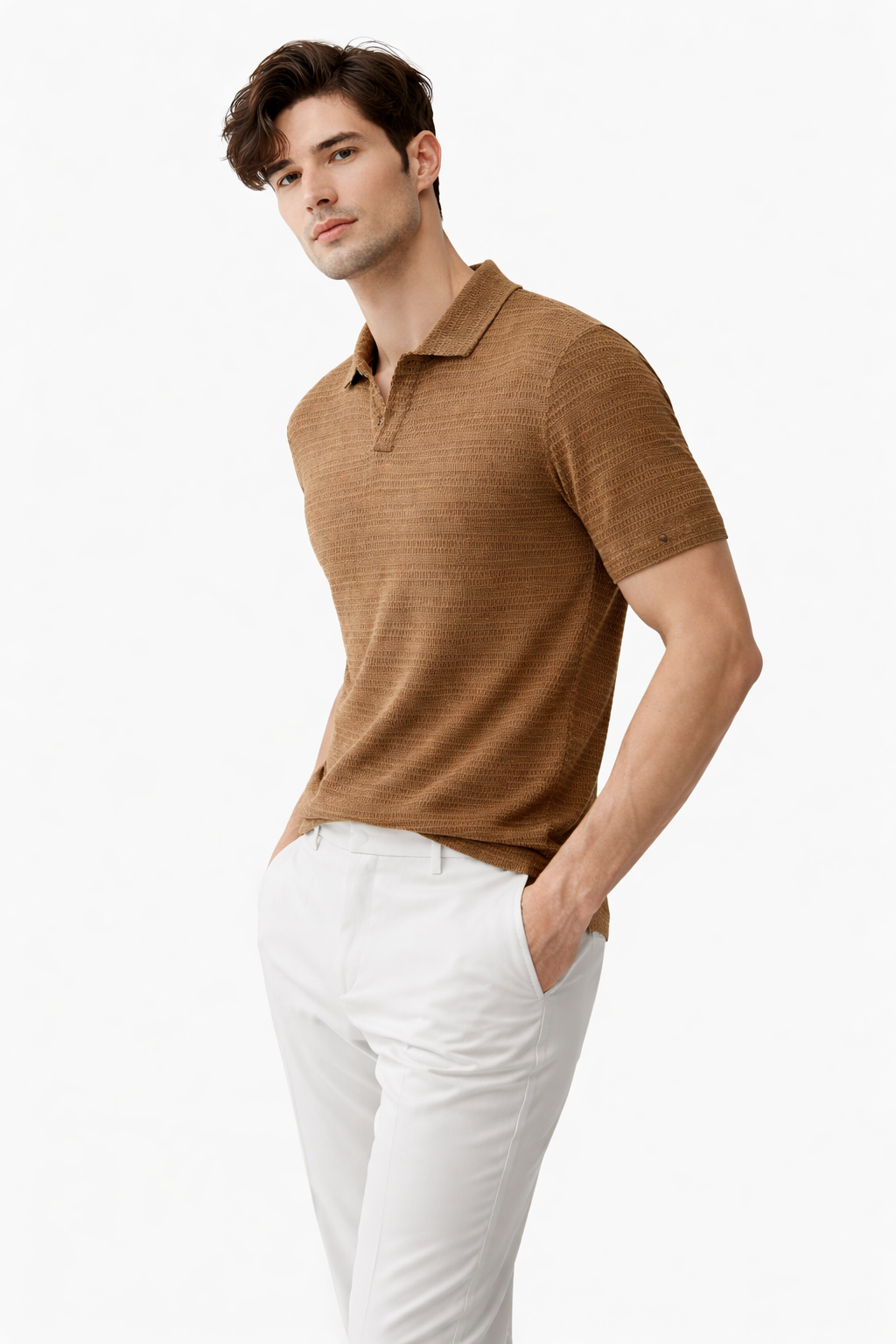 Sandbar Open-Weave Knit Polo