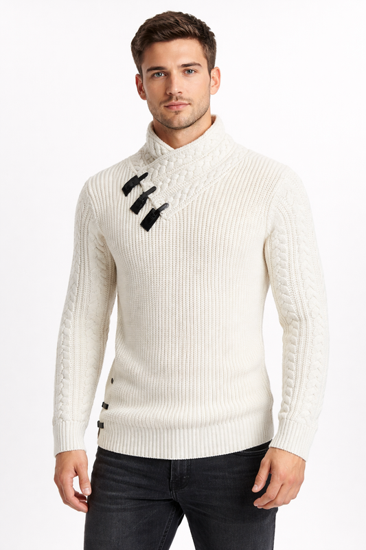 Arden Ridge Ribbed Toggle Knit Sweater
