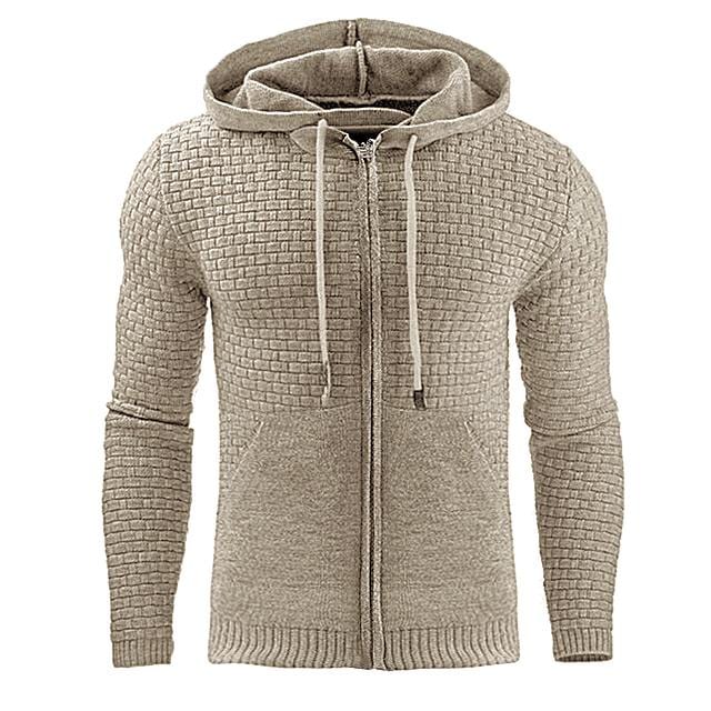 Textured Knit Zip Hoodie