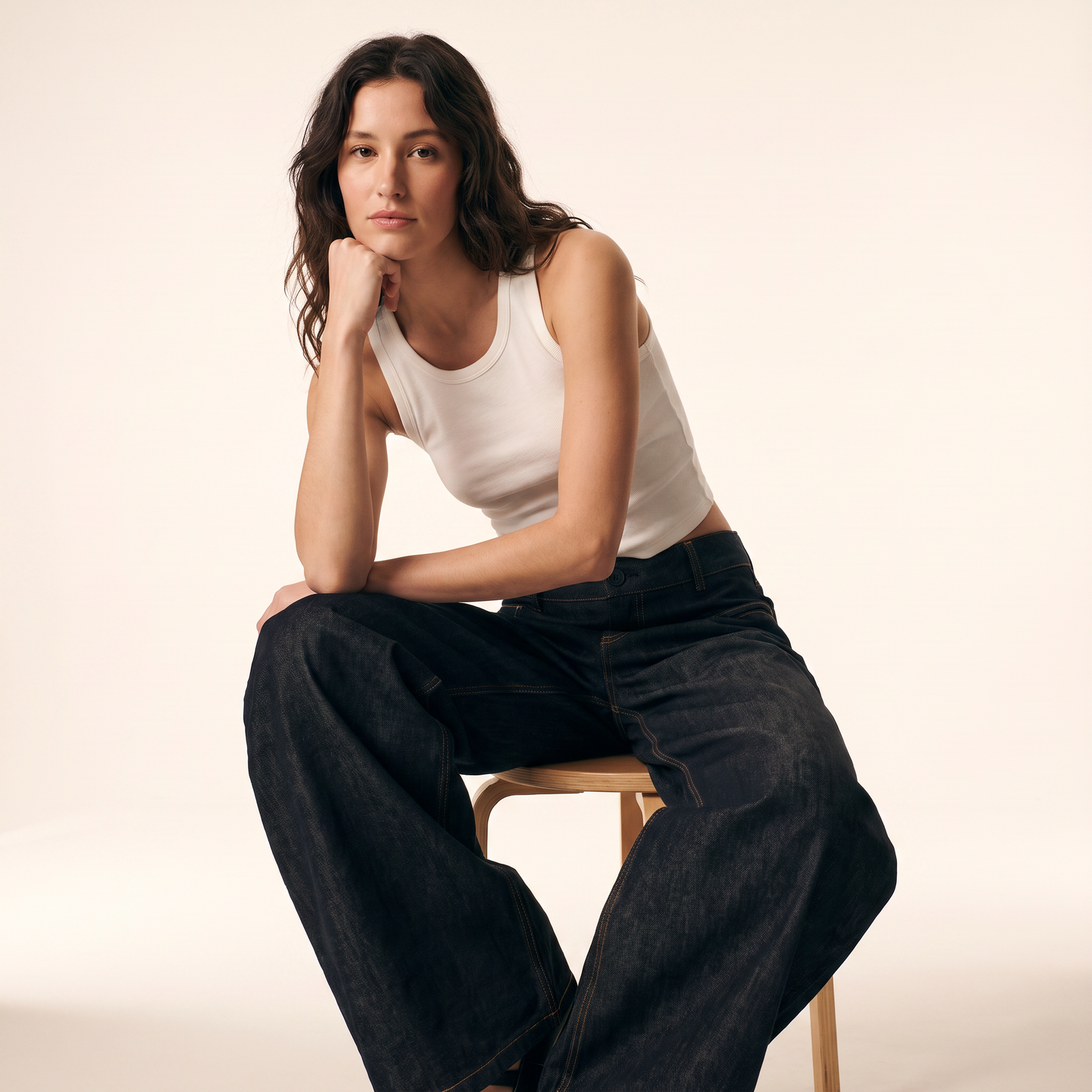 Rhea Gewassen Jeans met Wijde Pijpen