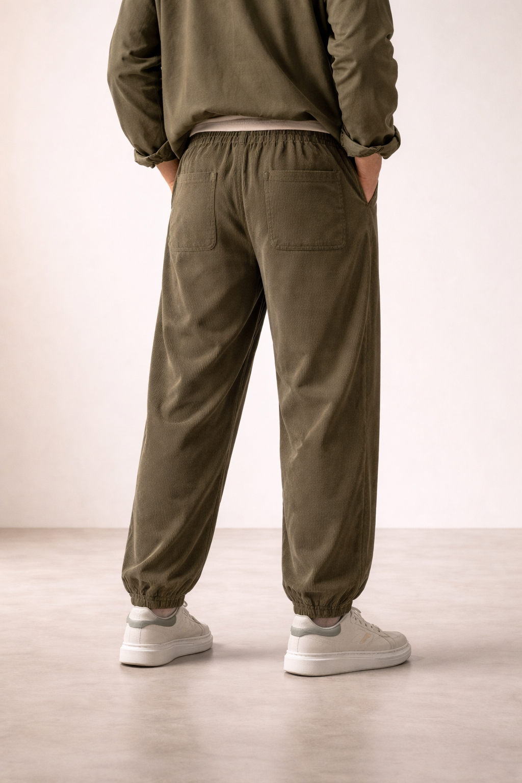 Men’s Home Wide Leg Pants with Drawstring Waist and Cuffed Leg