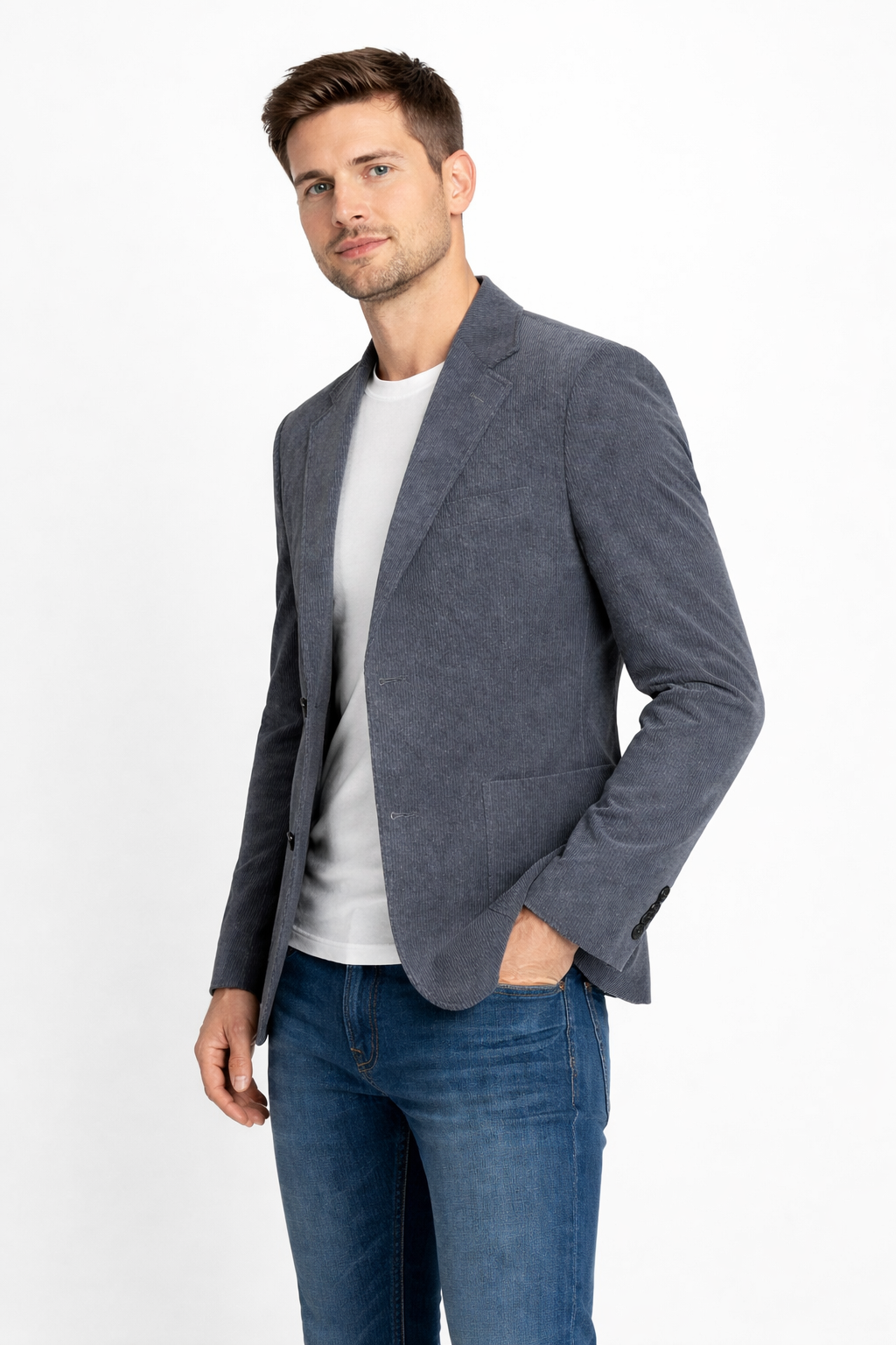 Men’s Double Button Structured Blazer Jacket