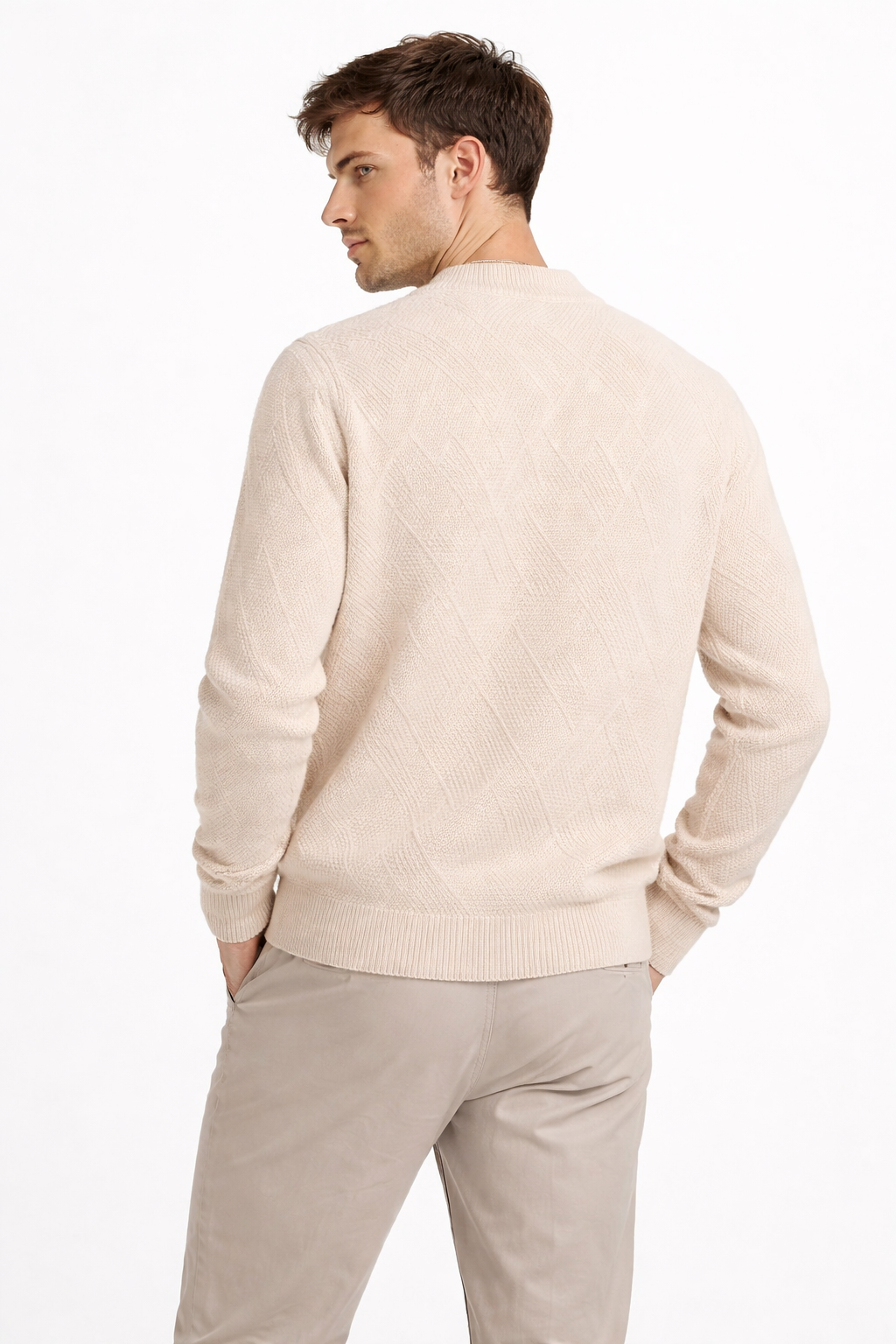 Men’s Diamond Knit Crew Neck Shirt