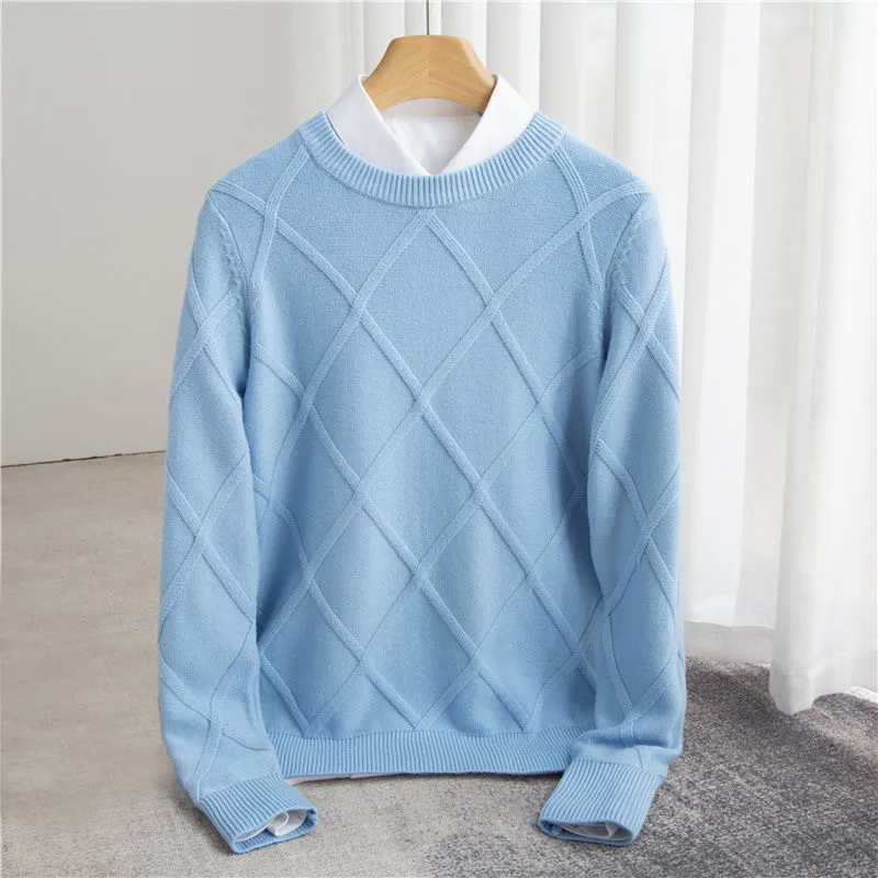Diamond Texture Crew Sweater