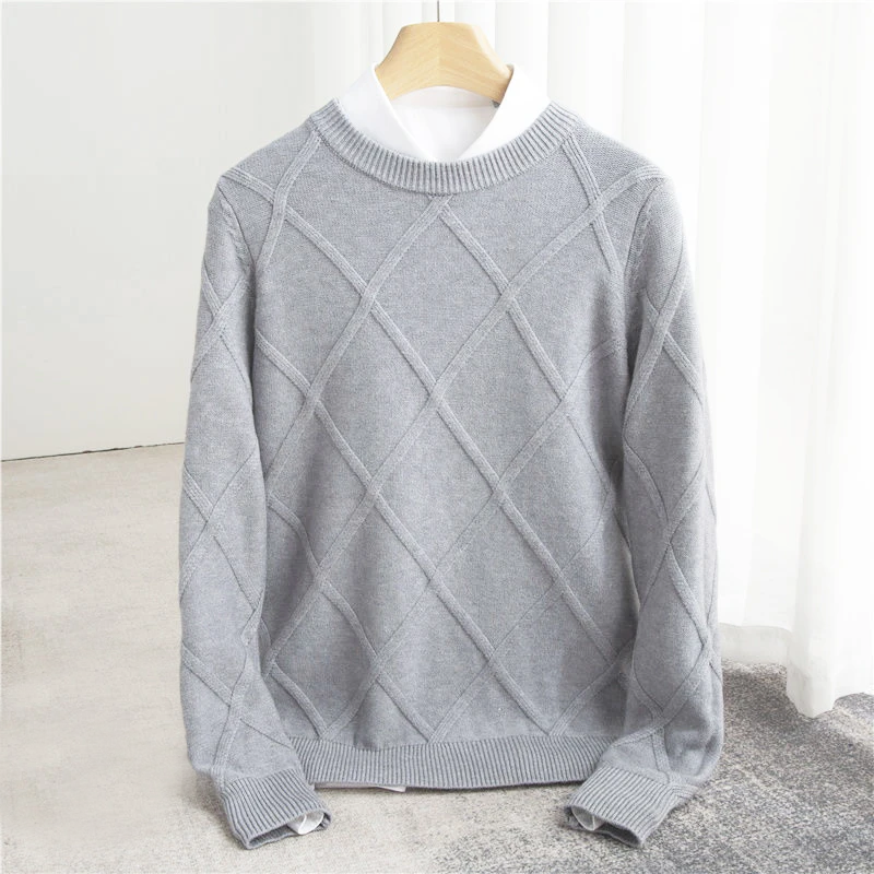 Diamond Texture Crew Sweater