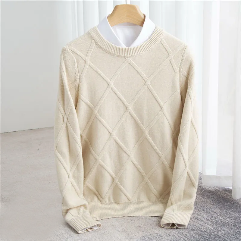 Diamond Texture Crew Sweater