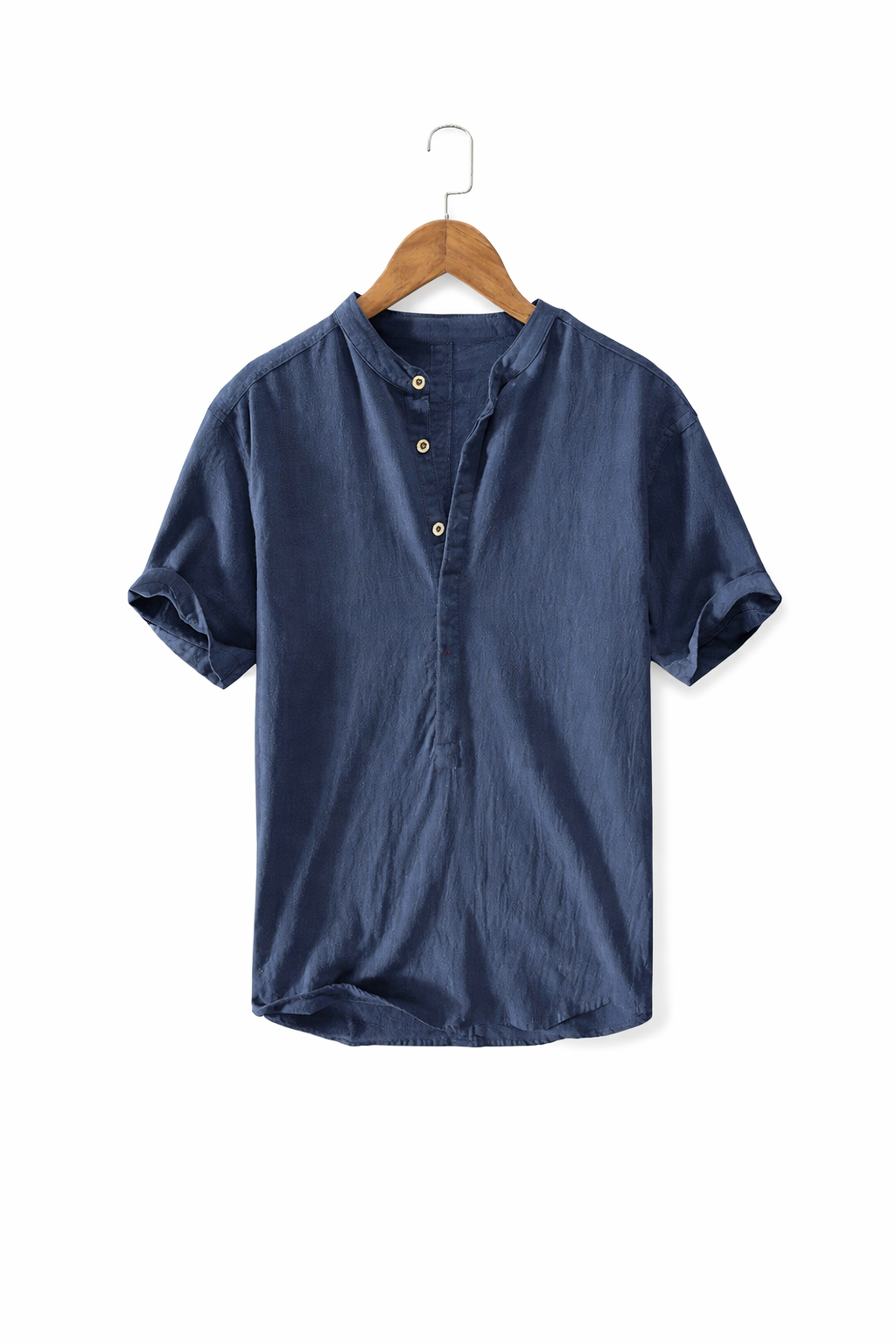 Men’s Linen Home Short Sleeve Henley Shirt