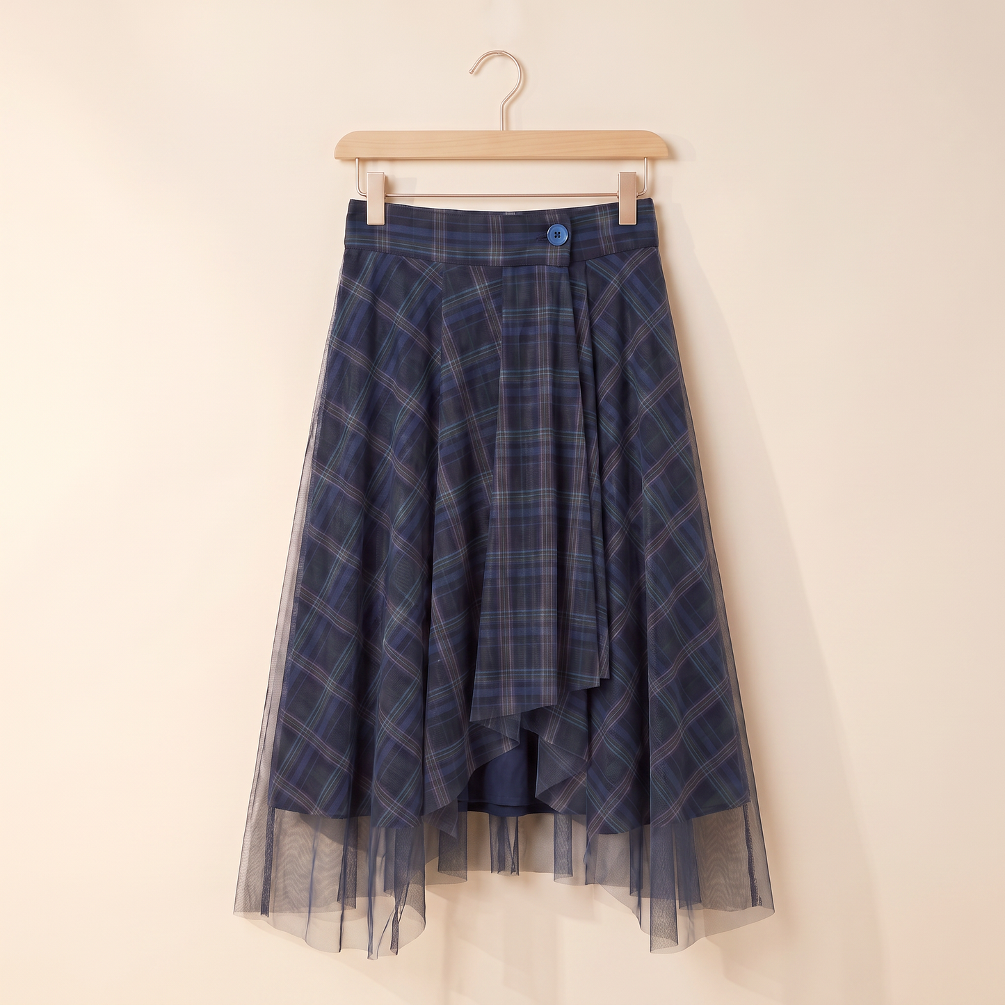 Iona asymmetrische geruite rok