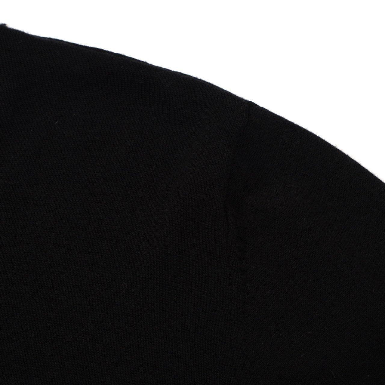 Men’s Black Knitted Long Sleeve Shirt With Contrast Trim