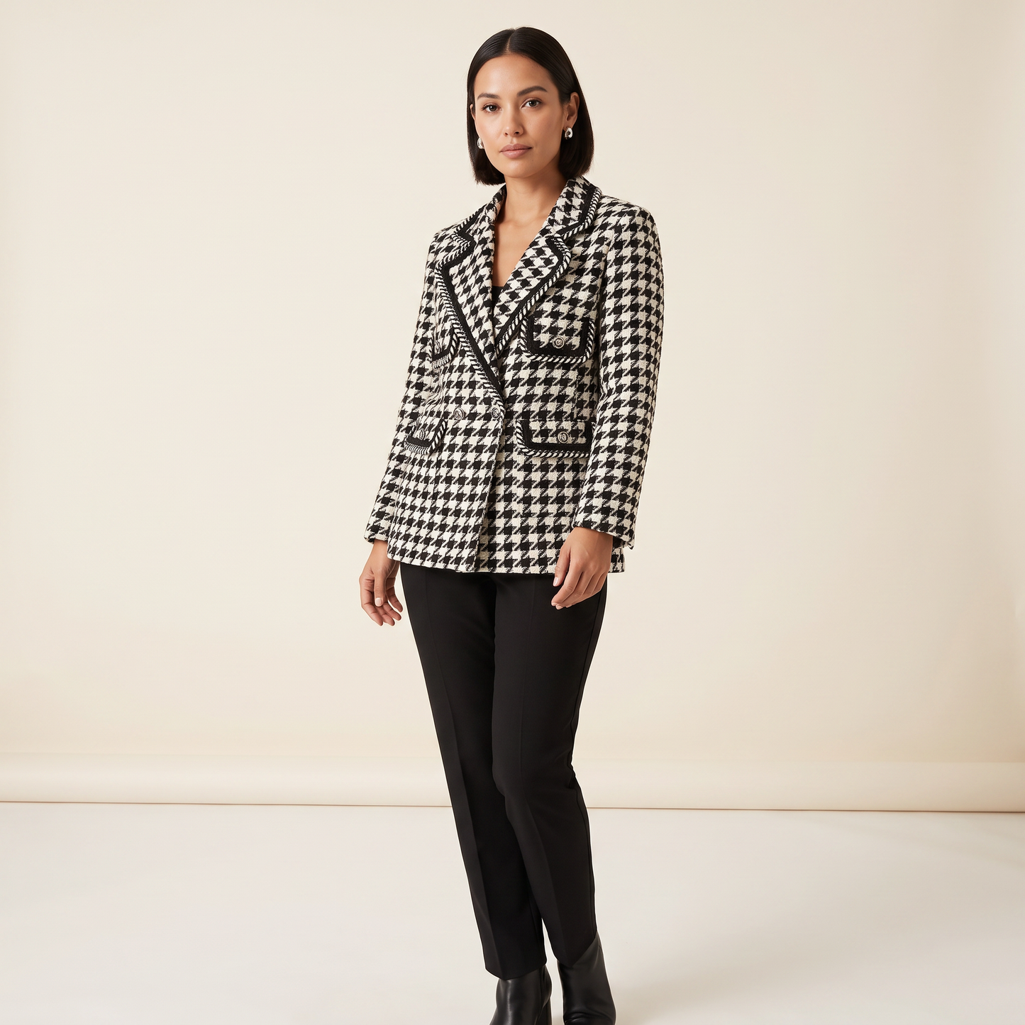 Vivienne Tweed Blazer met Pied-de-poule