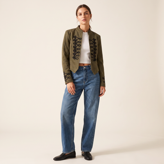 Cordelia Kort Jack met Militaire Biesdetails