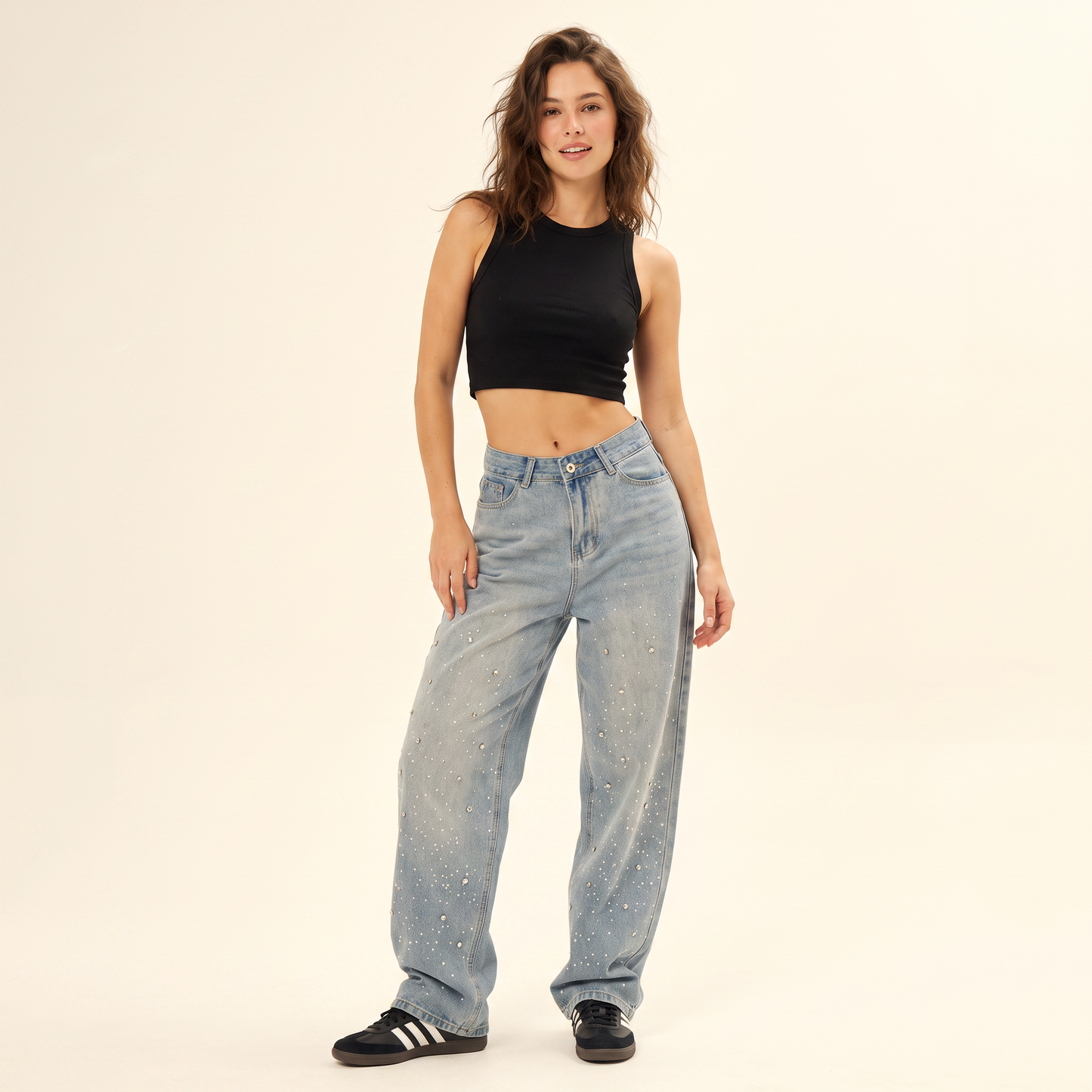 Jett Jeans met Wijde Pijpen en Strassdetails