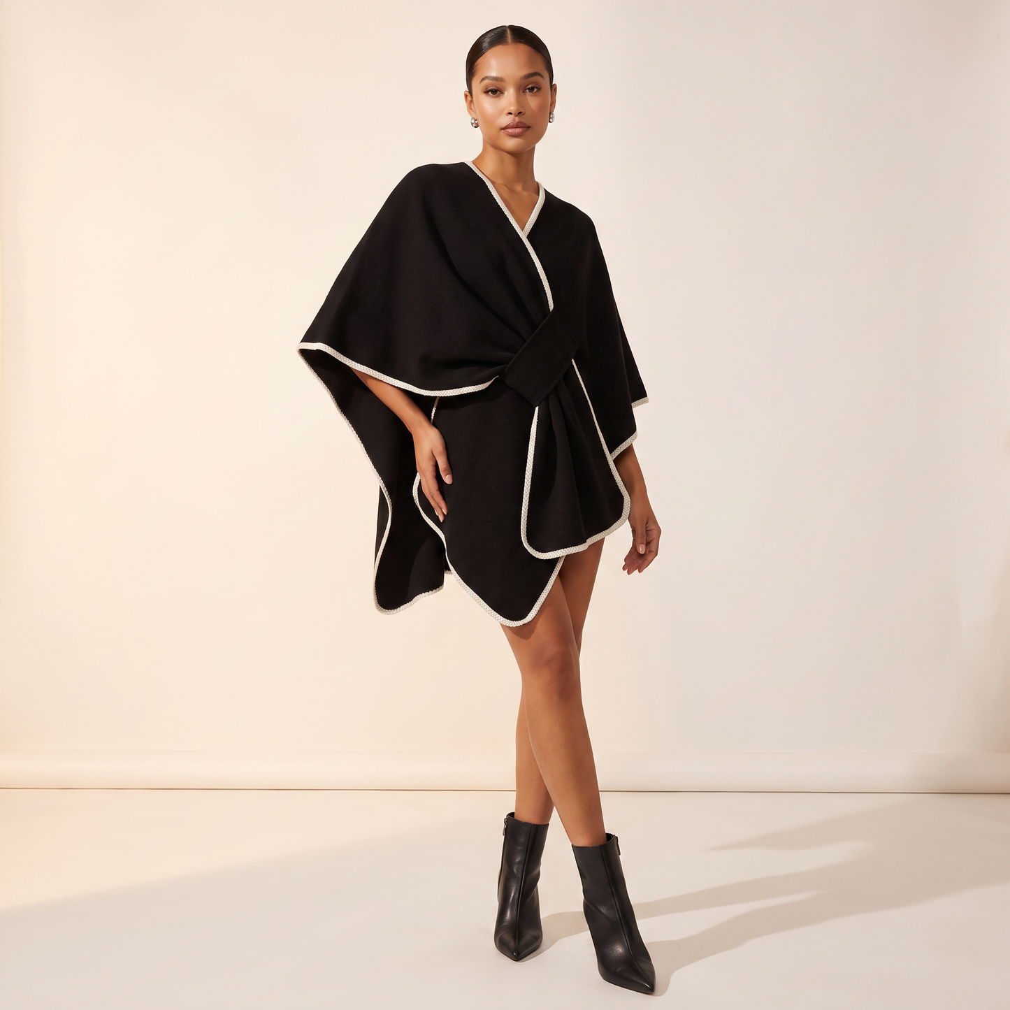 Maelle Cape-omslagdoek met Contrasterende Rand