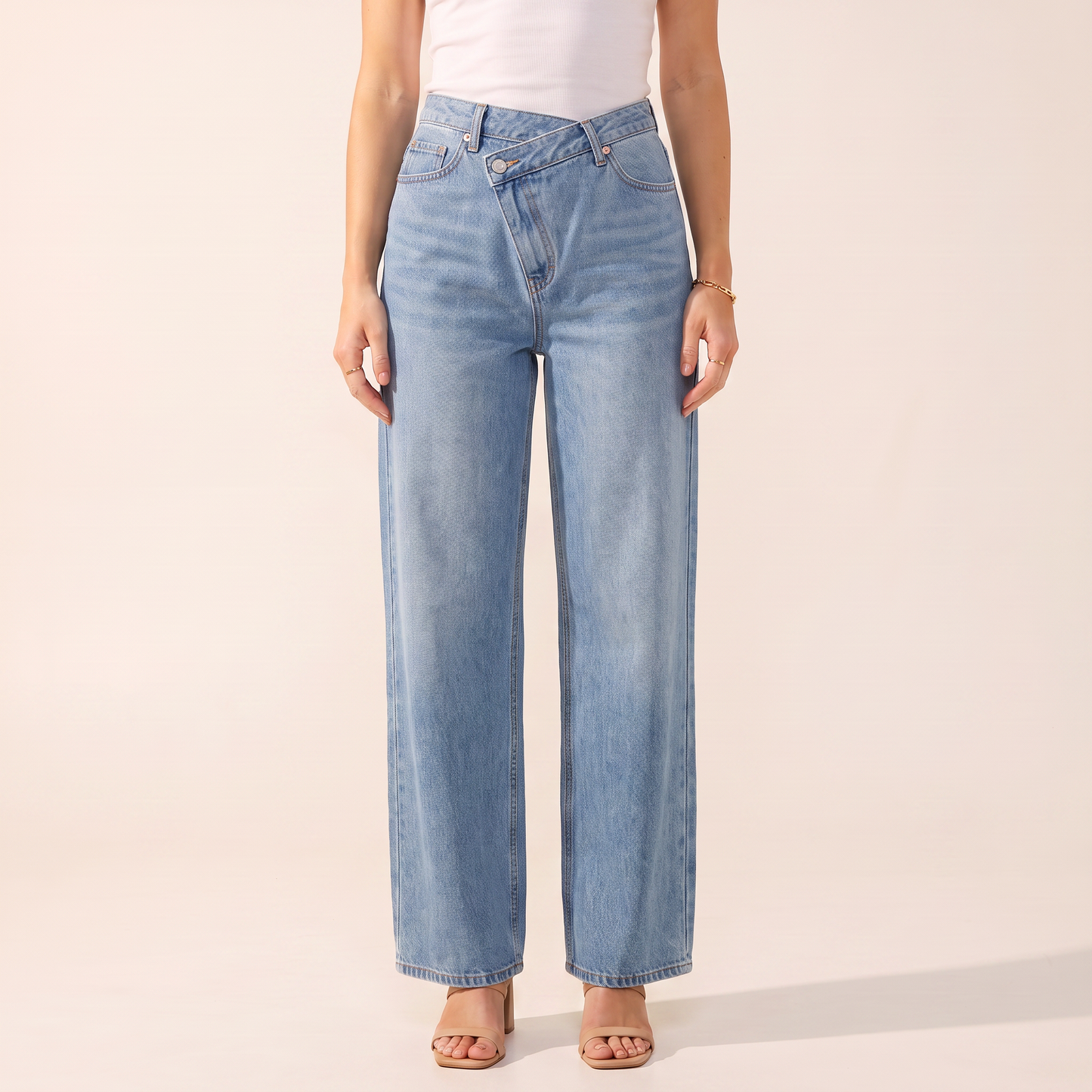 Mireya jeans met asymmetrische taille