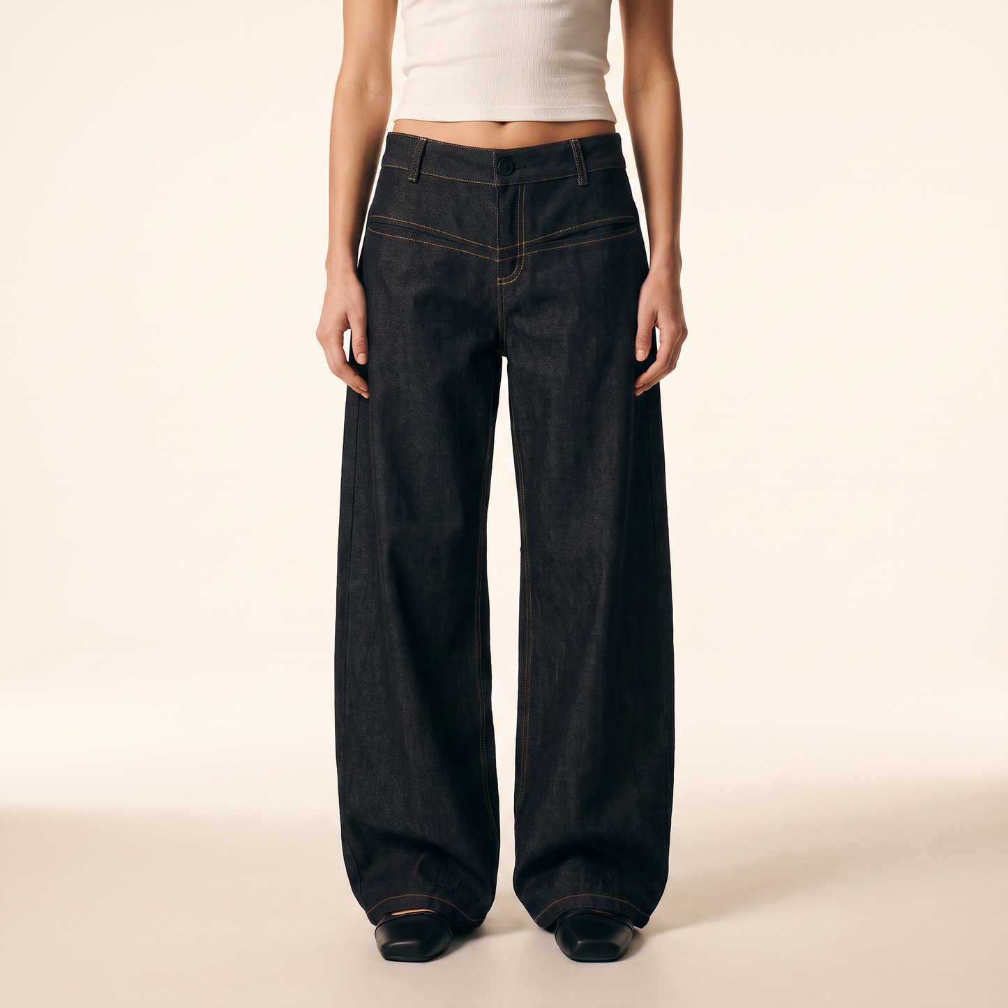 Rhea Gewassen Jeans met Wijde Pijpen
