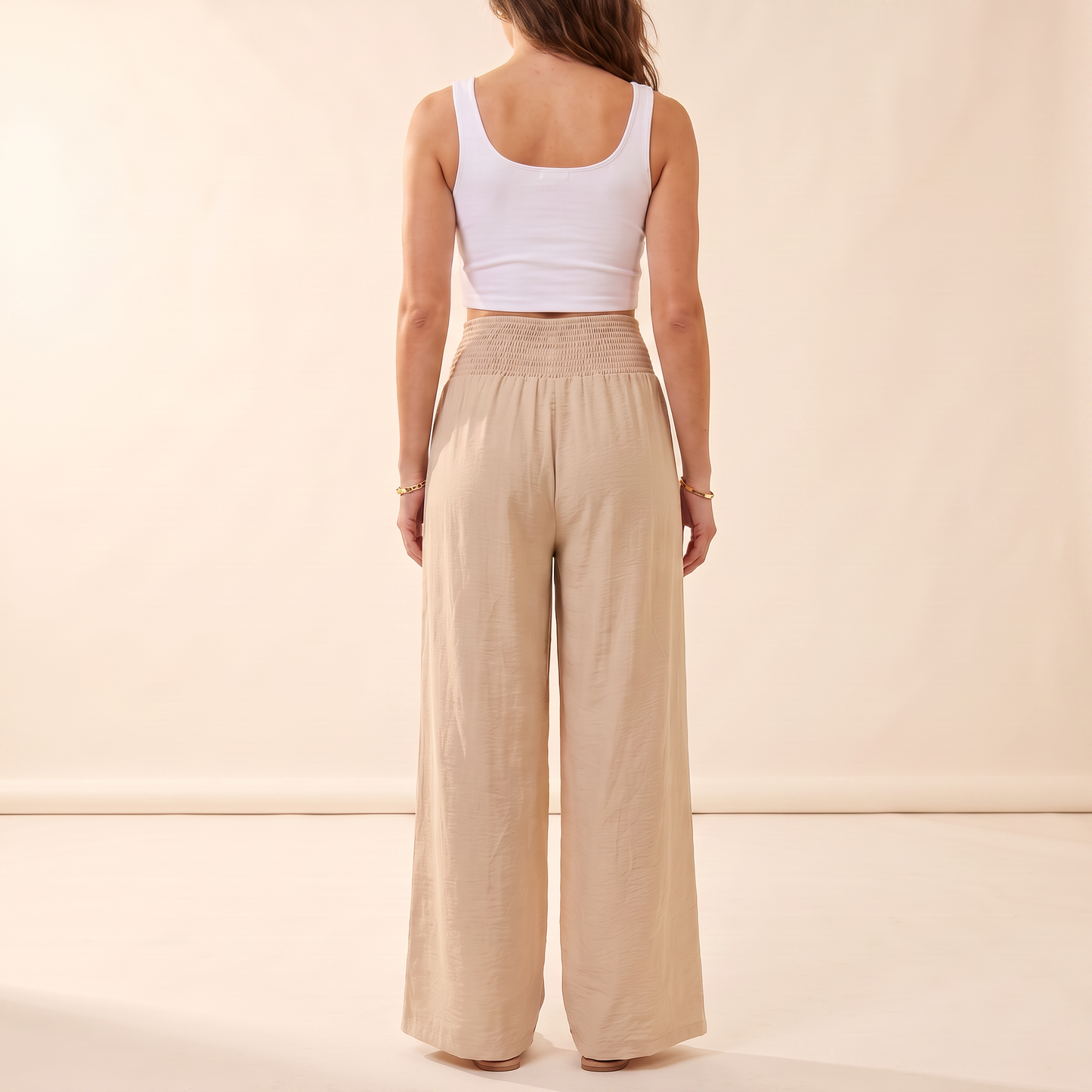 Cassia wijde broek met strikdetail