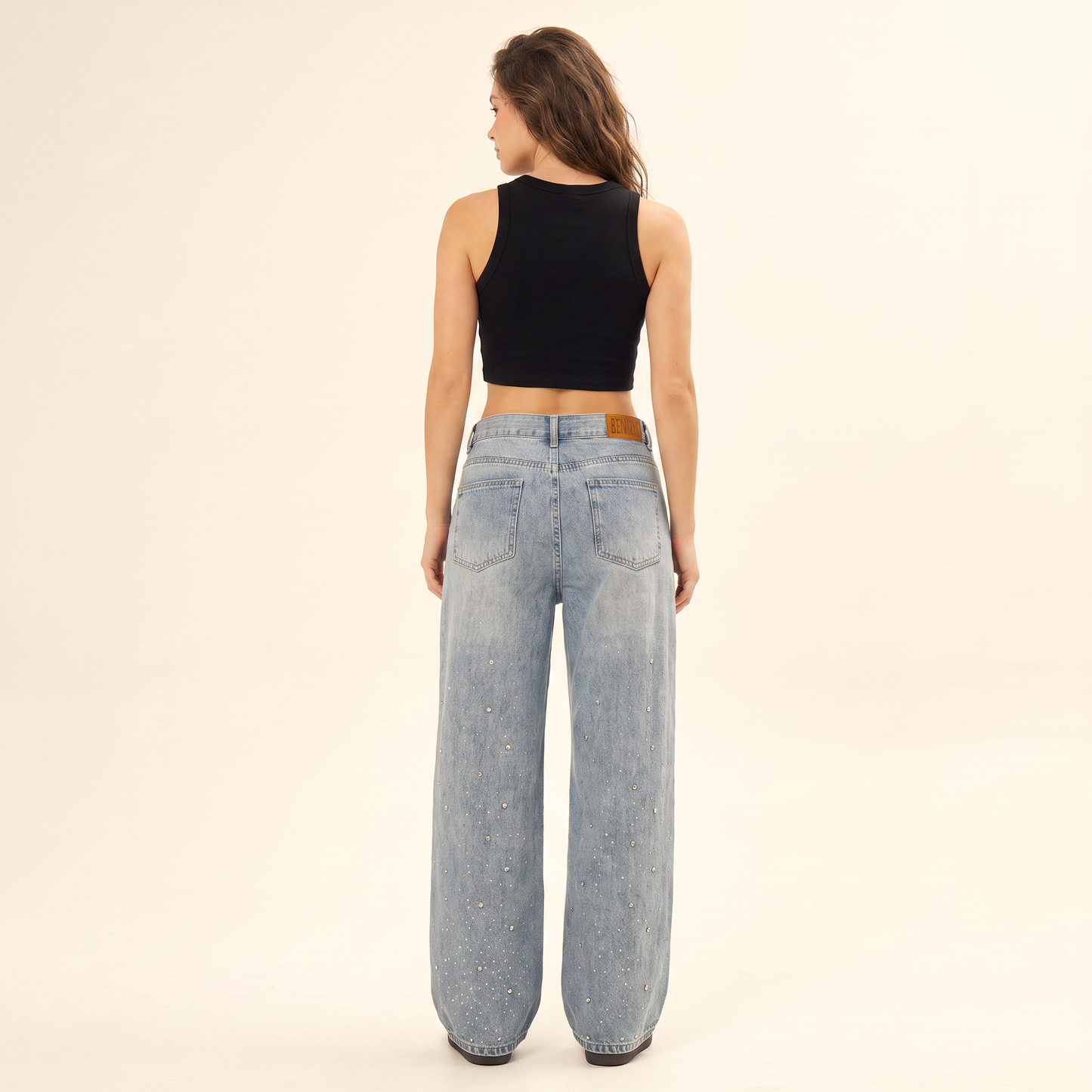 Jett Jeans met Wijde Pijpen en Strassdetails
