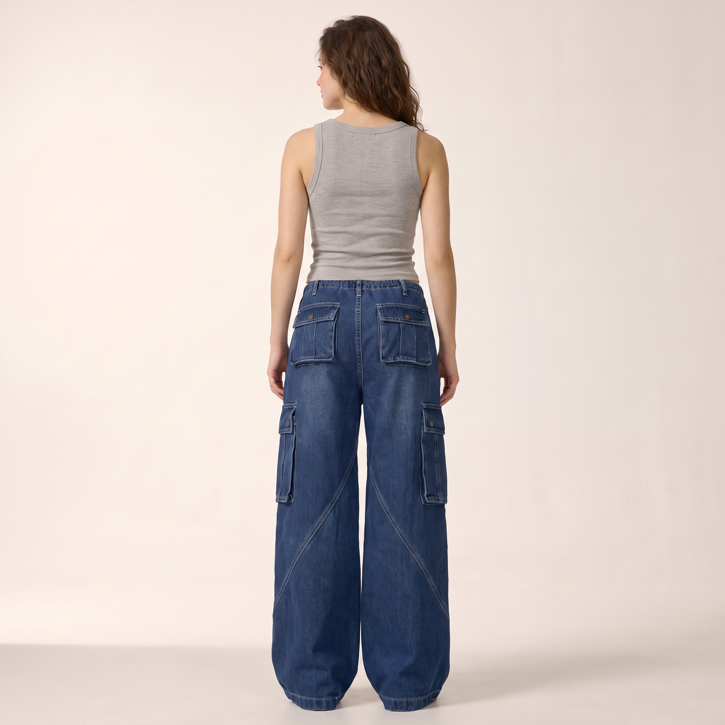 Kiera cargojeans met trekkoord