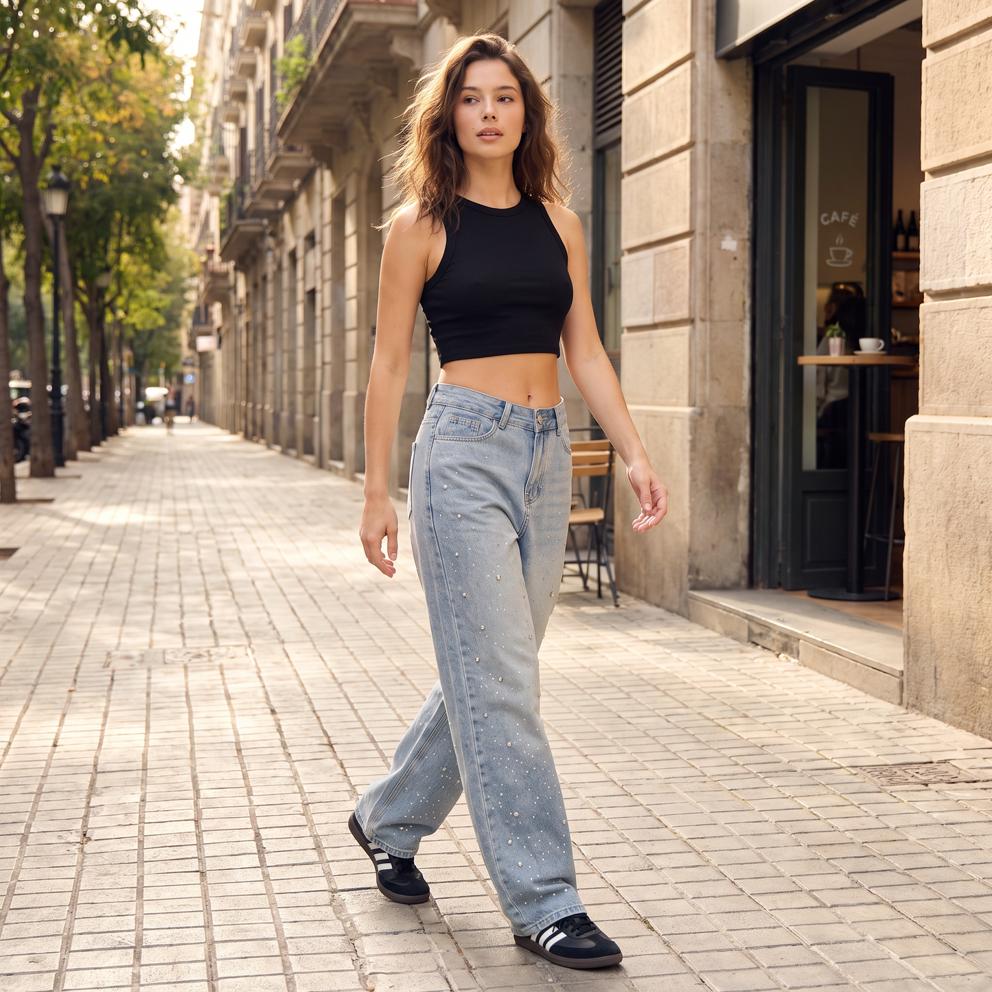 Jett Jeans met Wijde Pijpen en Strassdetails