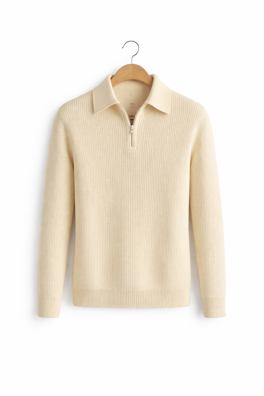 Men’s Ribbed Zip Collar Knit Shirt