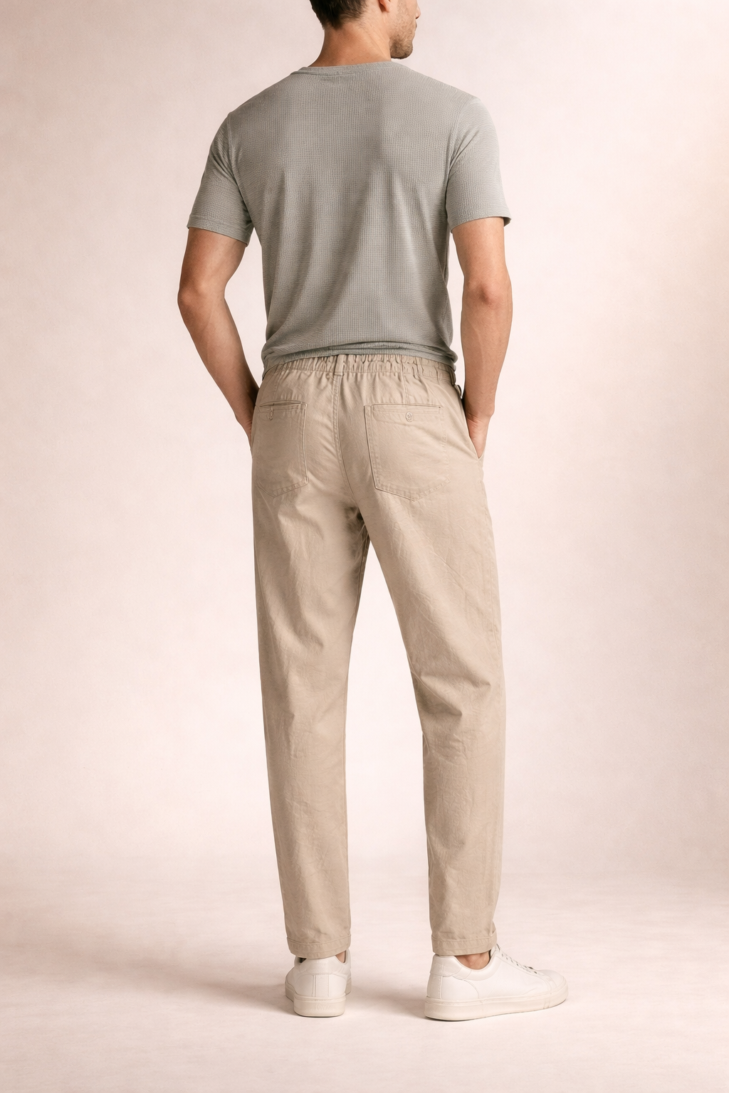 Men’s Home Lounge Pants with Drawstring Waist and Straight Leg