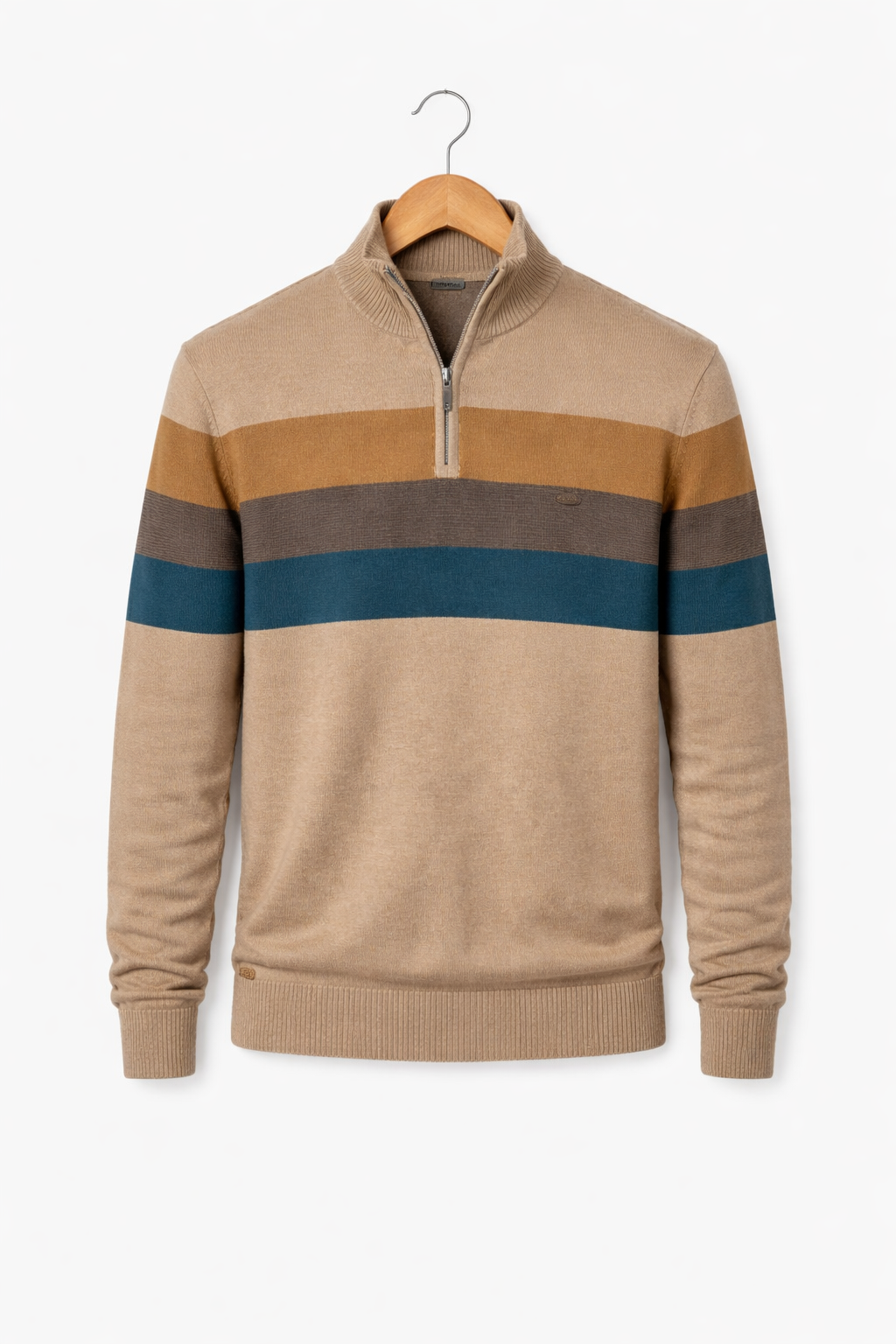 Men’s Striped Quarter Zip Knit Shirt