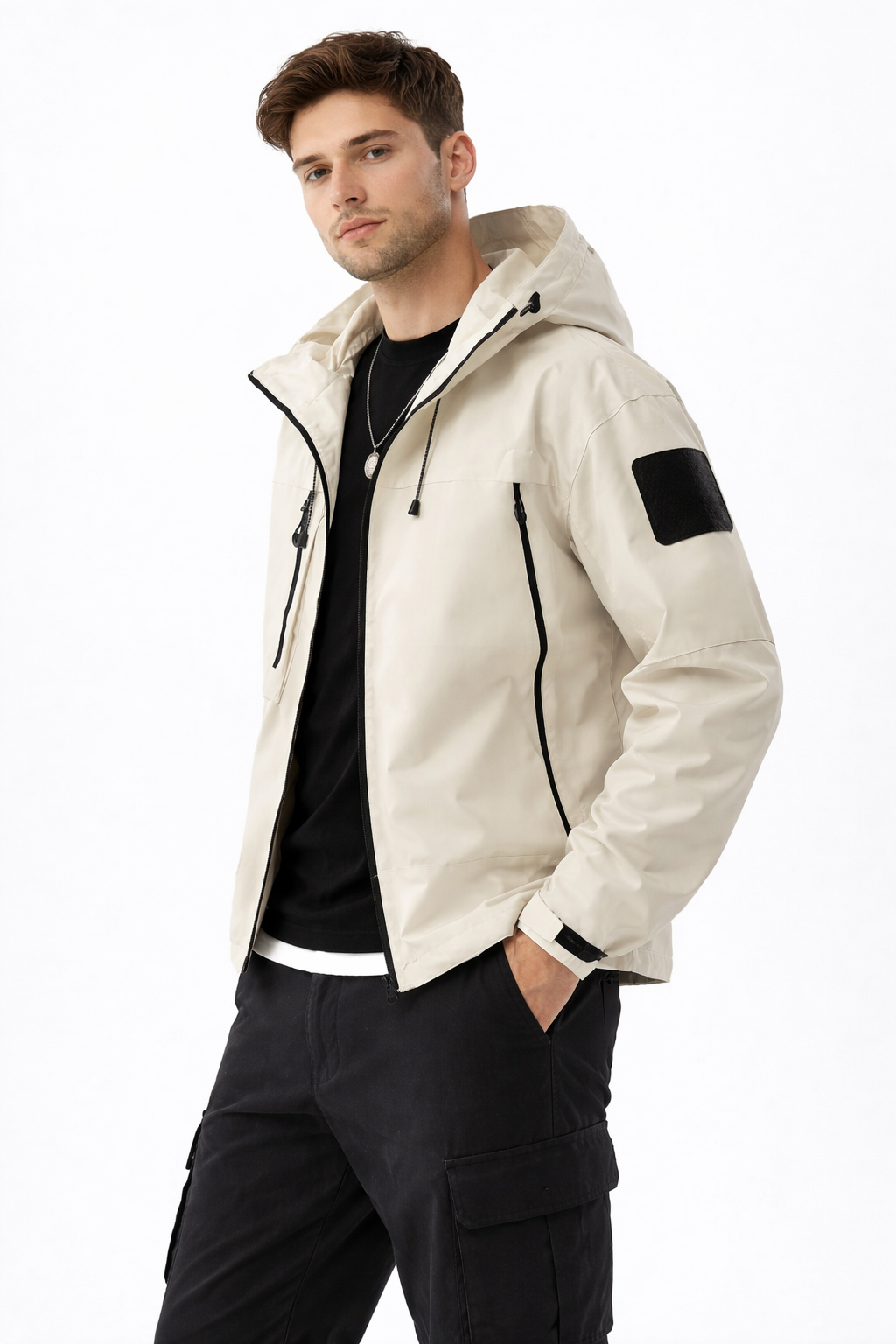 Men’s Hooded Shell Streetwear Jacket