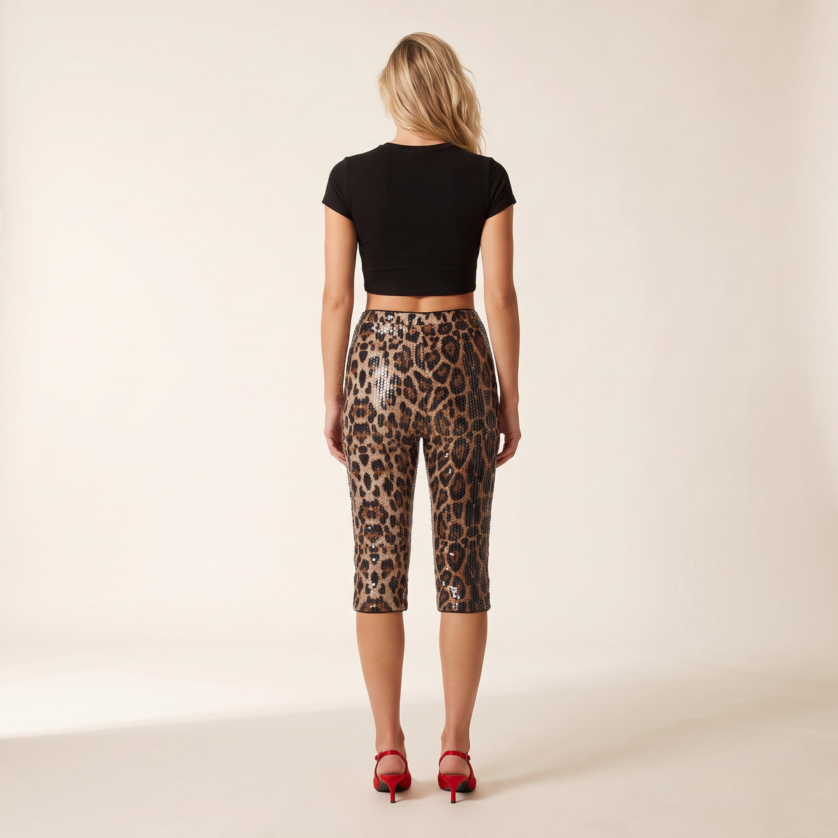 Karessa Luipaard Capri Broek met Pailletten
