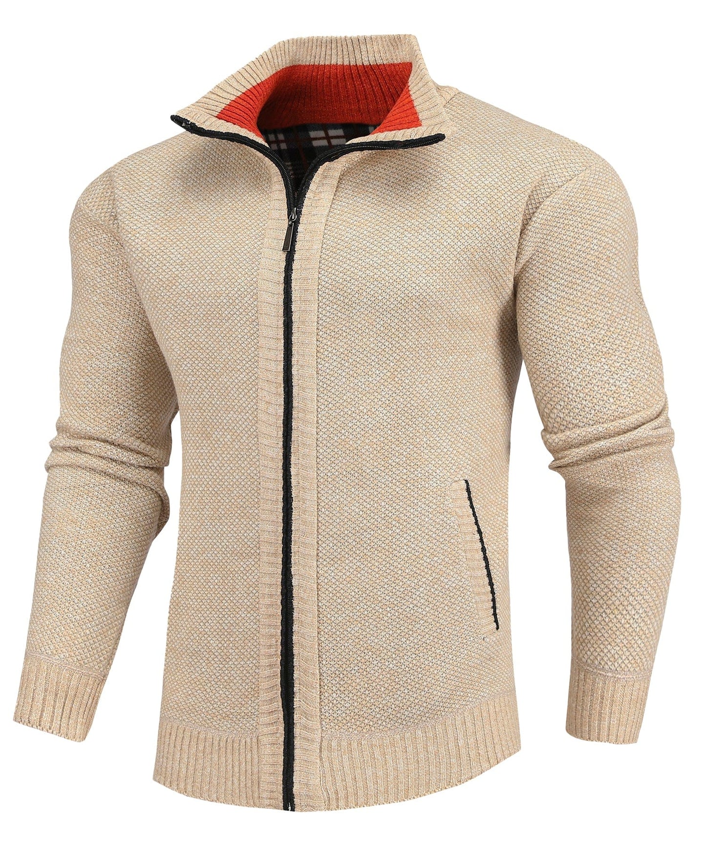 Zip Knit Stand Collar Jacket