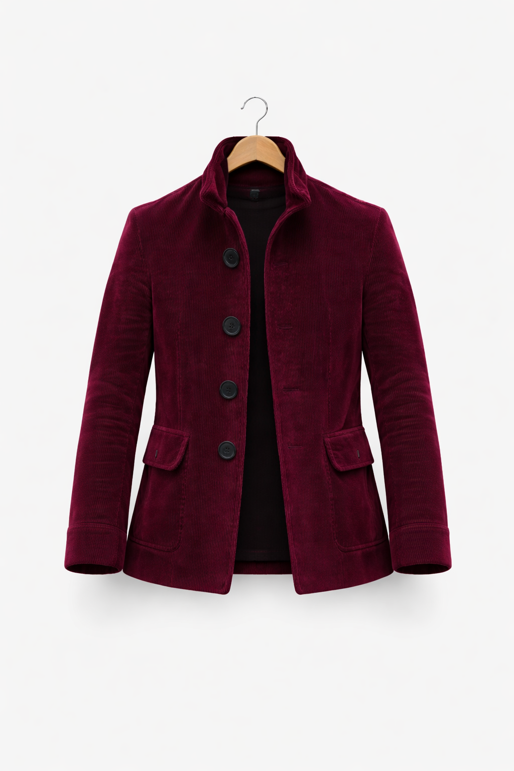 Corduroy jack met hoge kraag