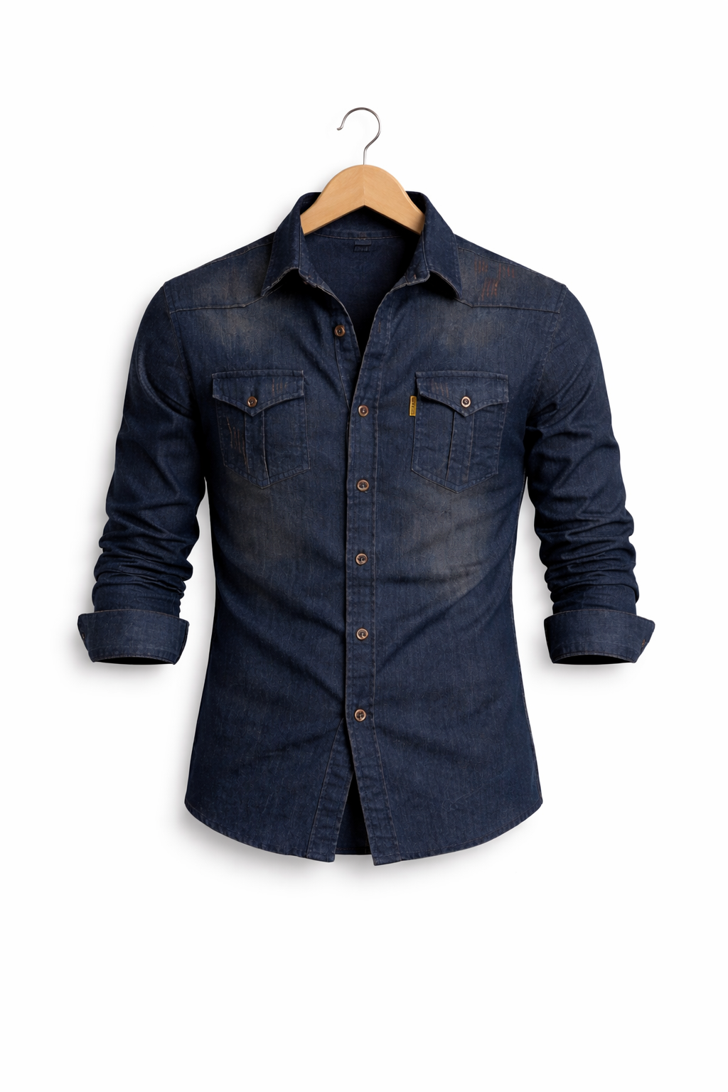 Lakemont Double Breast Pocket Western Denim Shirt