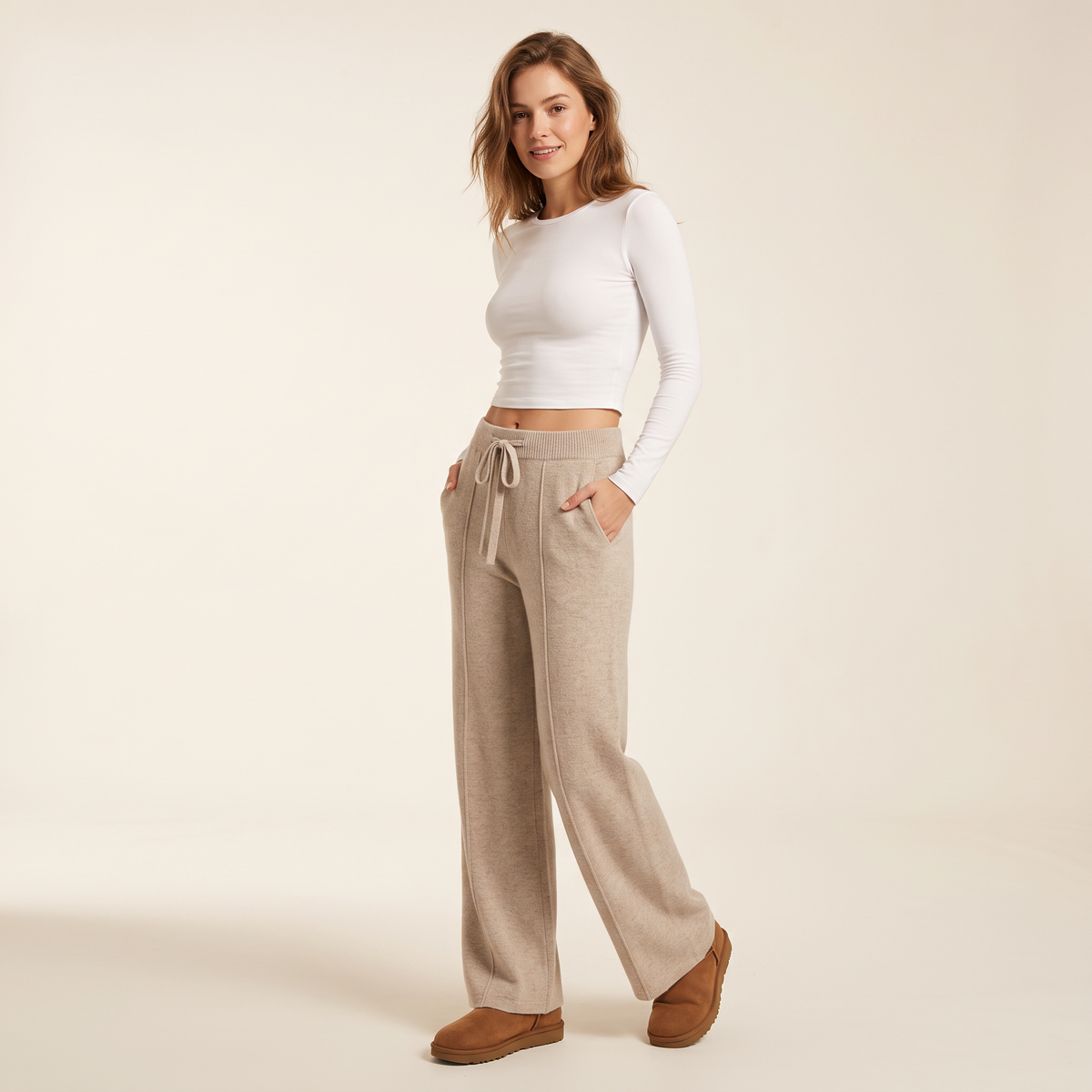 Loravia wijde wollen broek