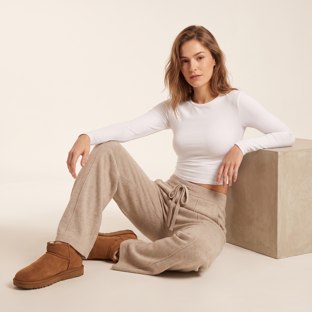 Loravia wijde wollen broek