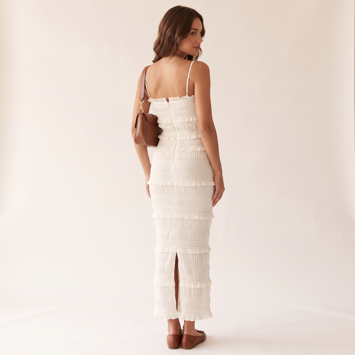 Lumera Ivoorwitte Maxi-Jurk met Ruches